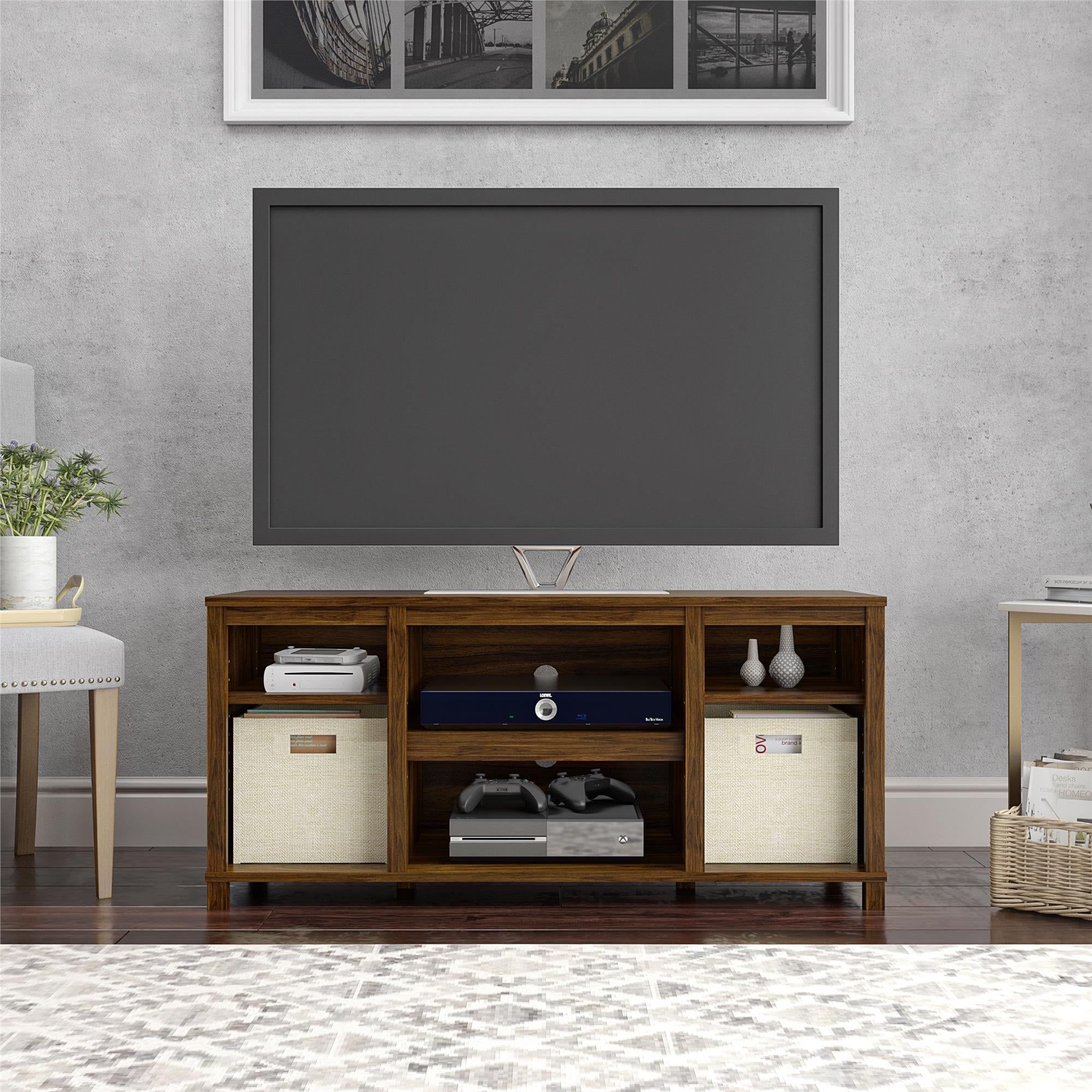 Canyon Walnut 45" TV Stand with Open Shelves