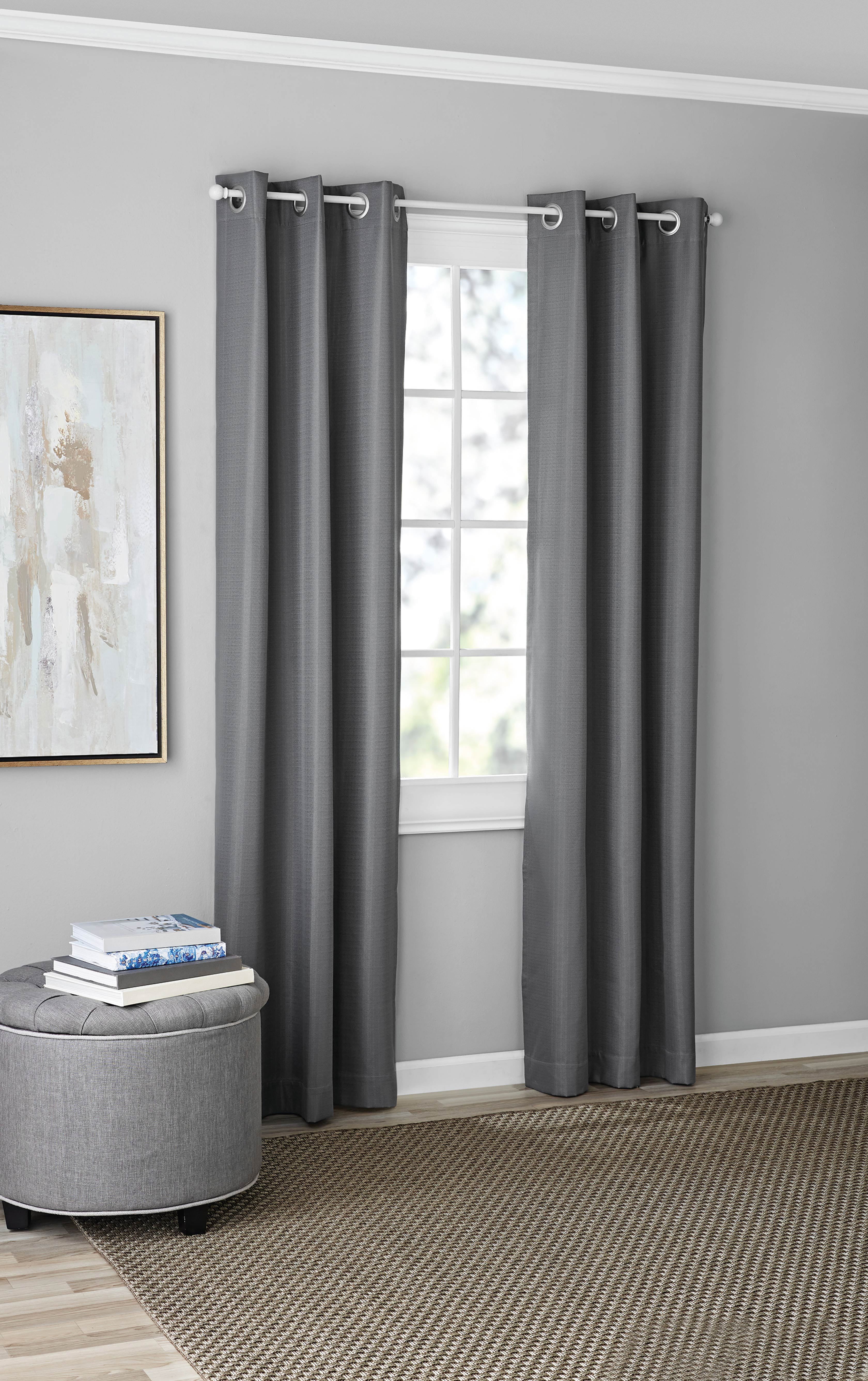 Gray Blackout Grommet Curtain Panel Pair, 84" Length