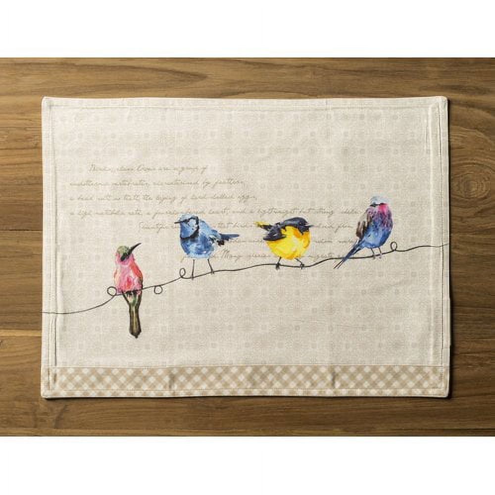 Birdies on Wire 13'' Cotton Placemats Set of 4