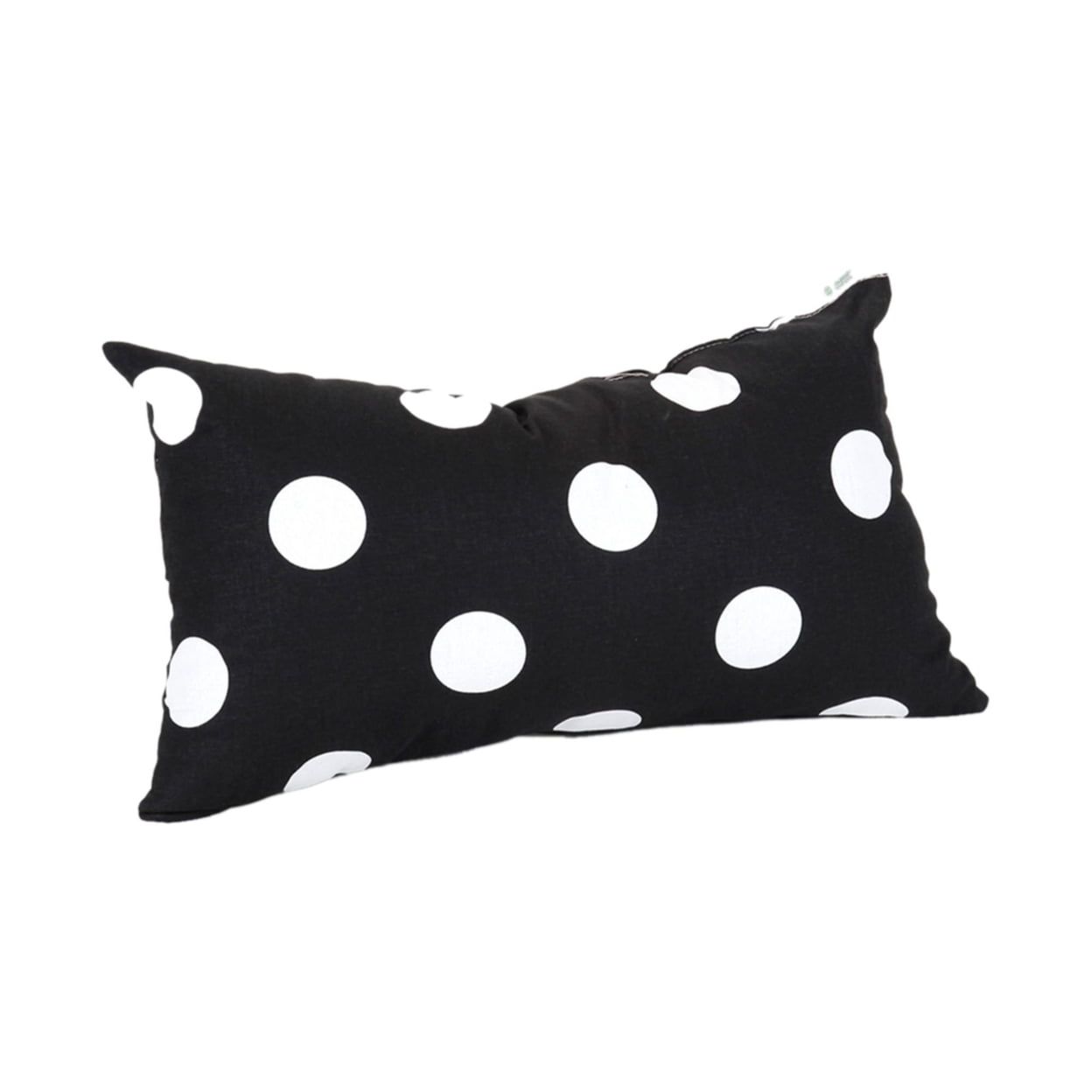 Black and White Polka Dot Cotton Small Throw Pillow