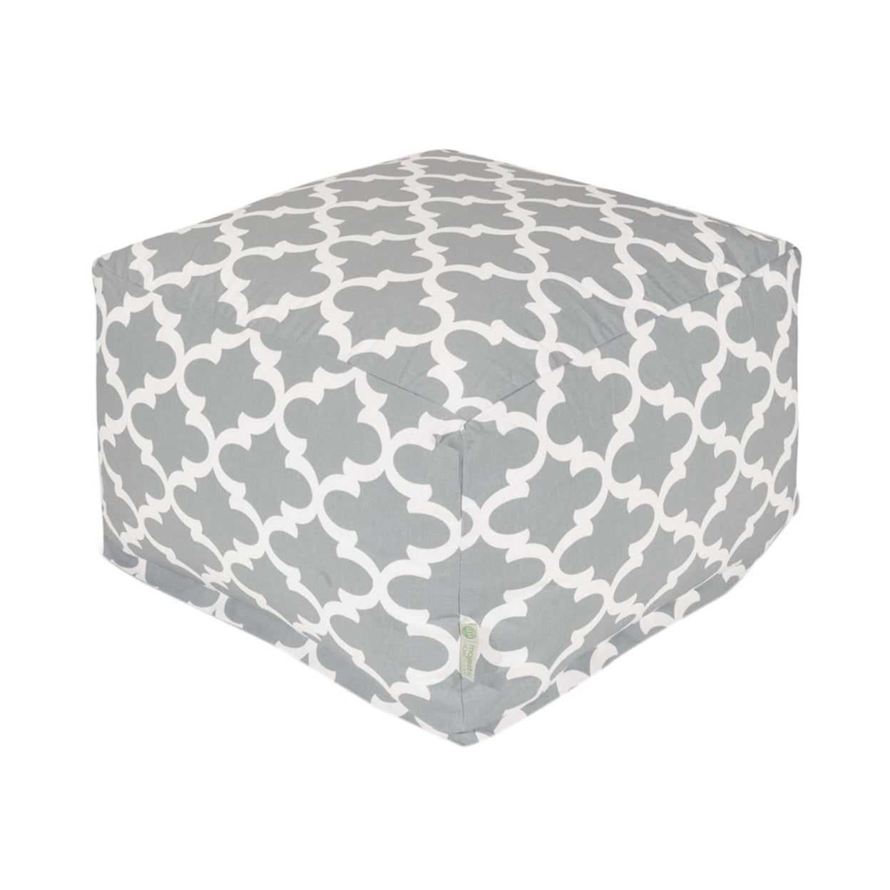 Majestic Gray Trellis Large Ottoman with Eco-Friendly Insert