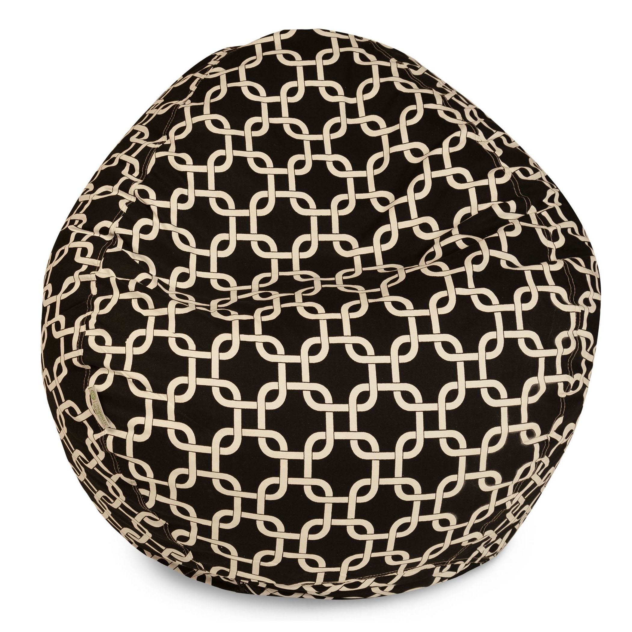 Small Black and White Recycled Polyester Bean Bag Chair