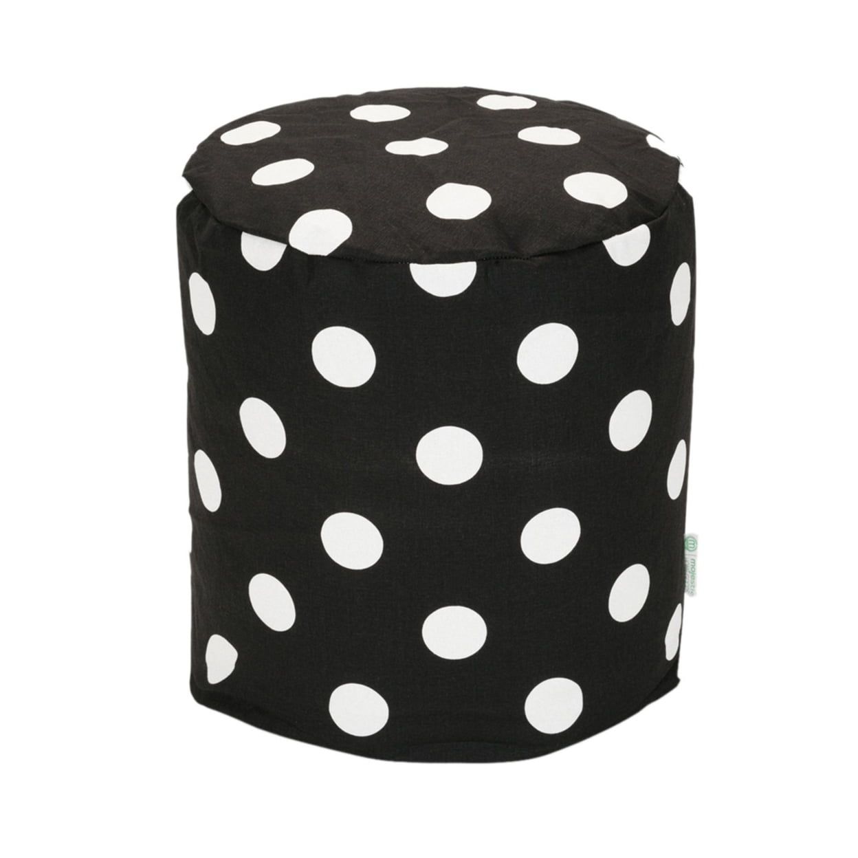 Black and White Polka Dot Round Cotton Pouf