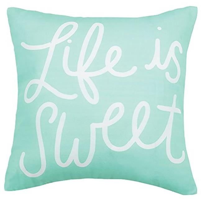 Sweet Home Reversible 16'' Square Mint Throw Pillow