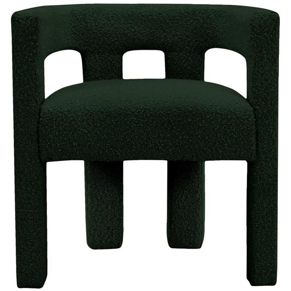 Athena 21"x27" Green Boucle Fabric Upholstered Arm Chair