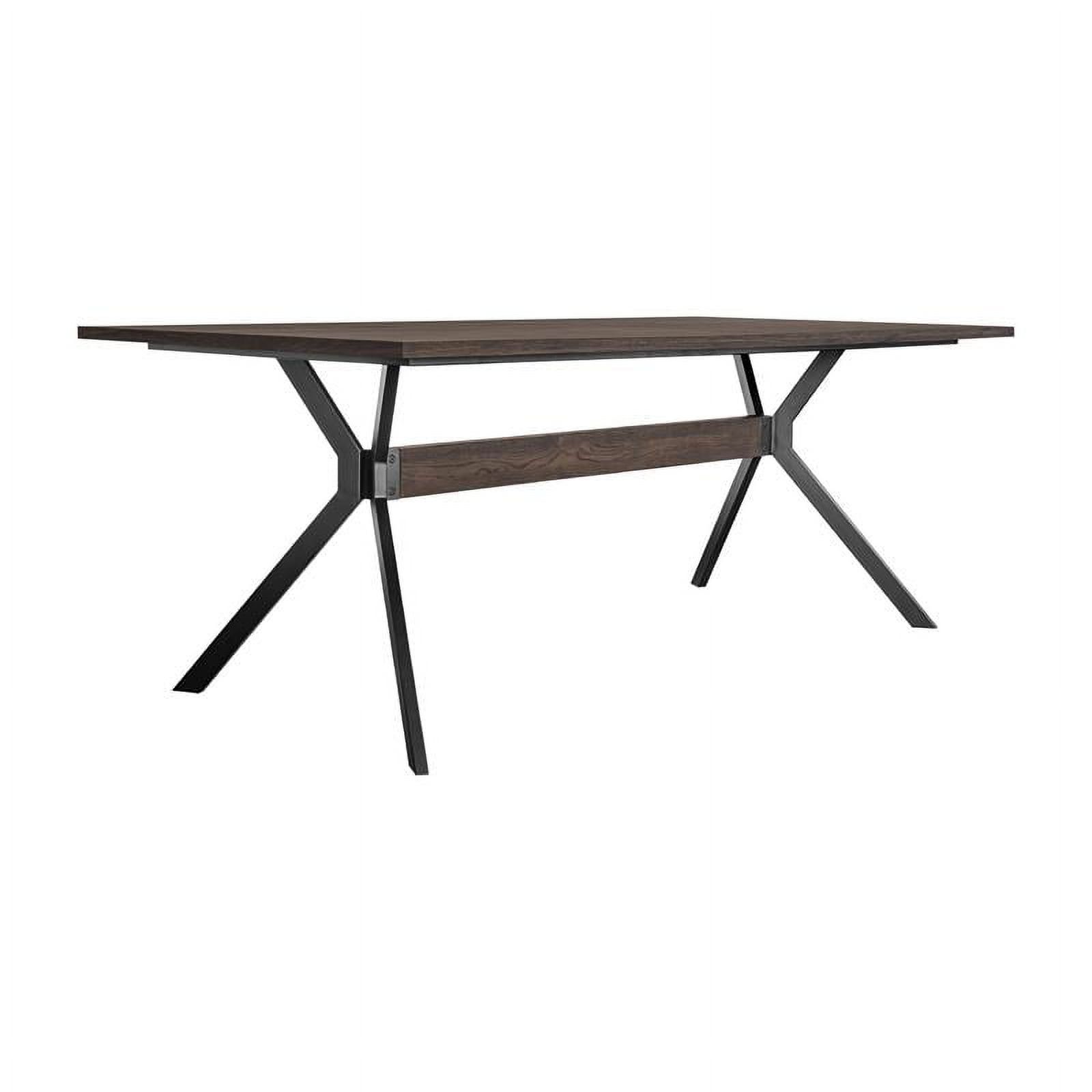 Smoke Oak Industrial Dining Table with Trestle Base