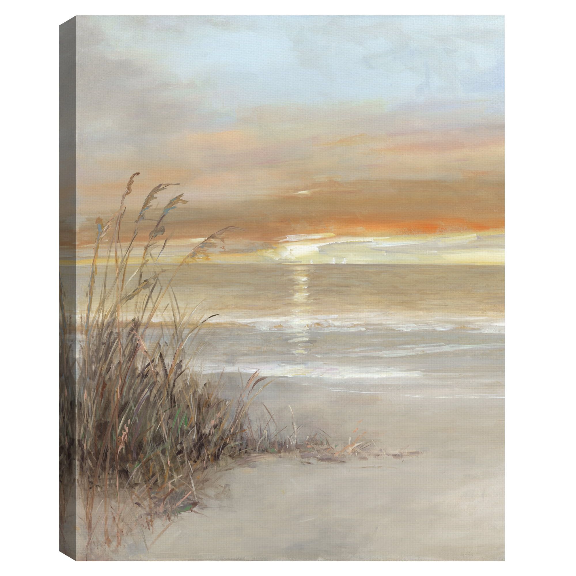 Malibu Sunset Coastal Canvas Art Print for Kids