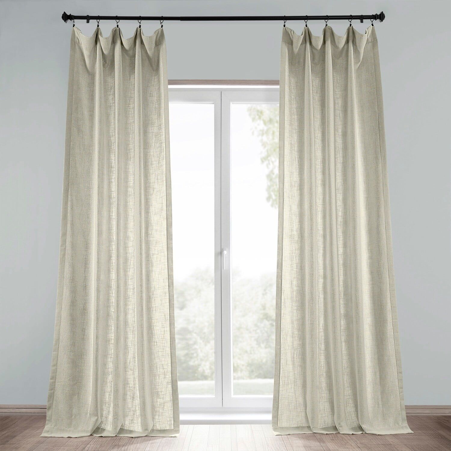 Malted Cream Extended Length Linen Blend Light Filtering Drapes