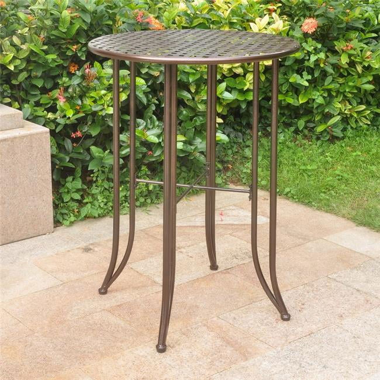 Mandalay Bronze Wrought Iron 16" Patio Side Table