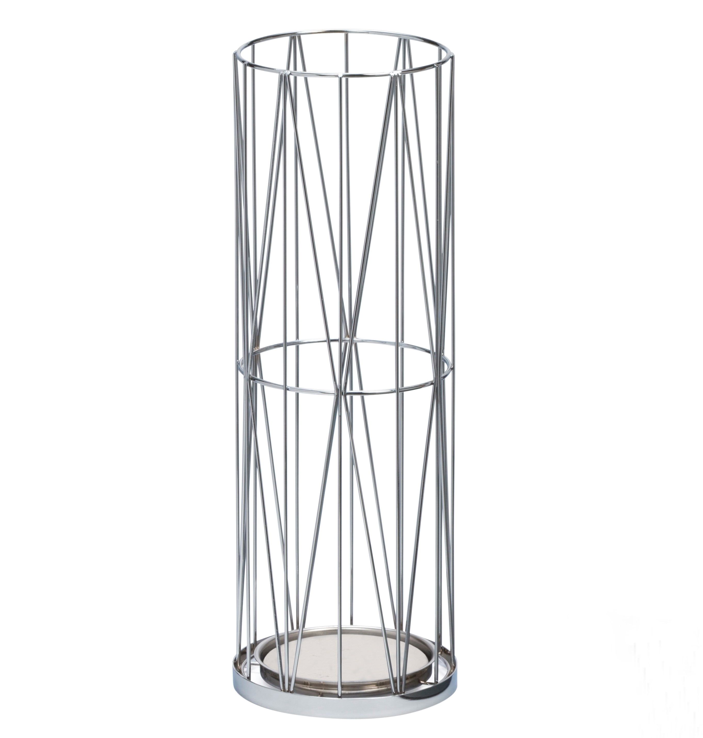 Silver Metal Wire Frame Umbrella Holder with Soakstone Tray