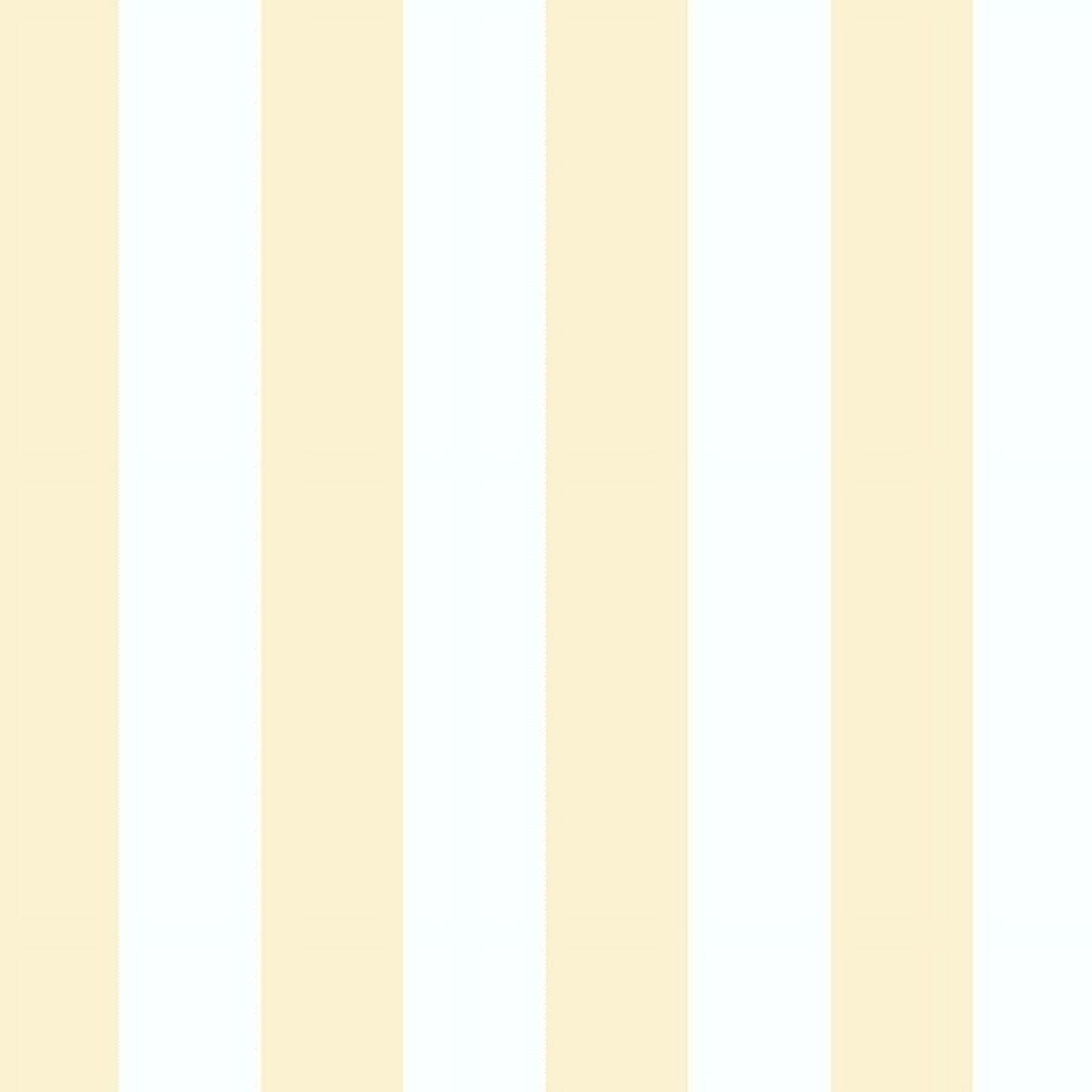 Yellow and White Vinyl Striped Peelable Wallpaper