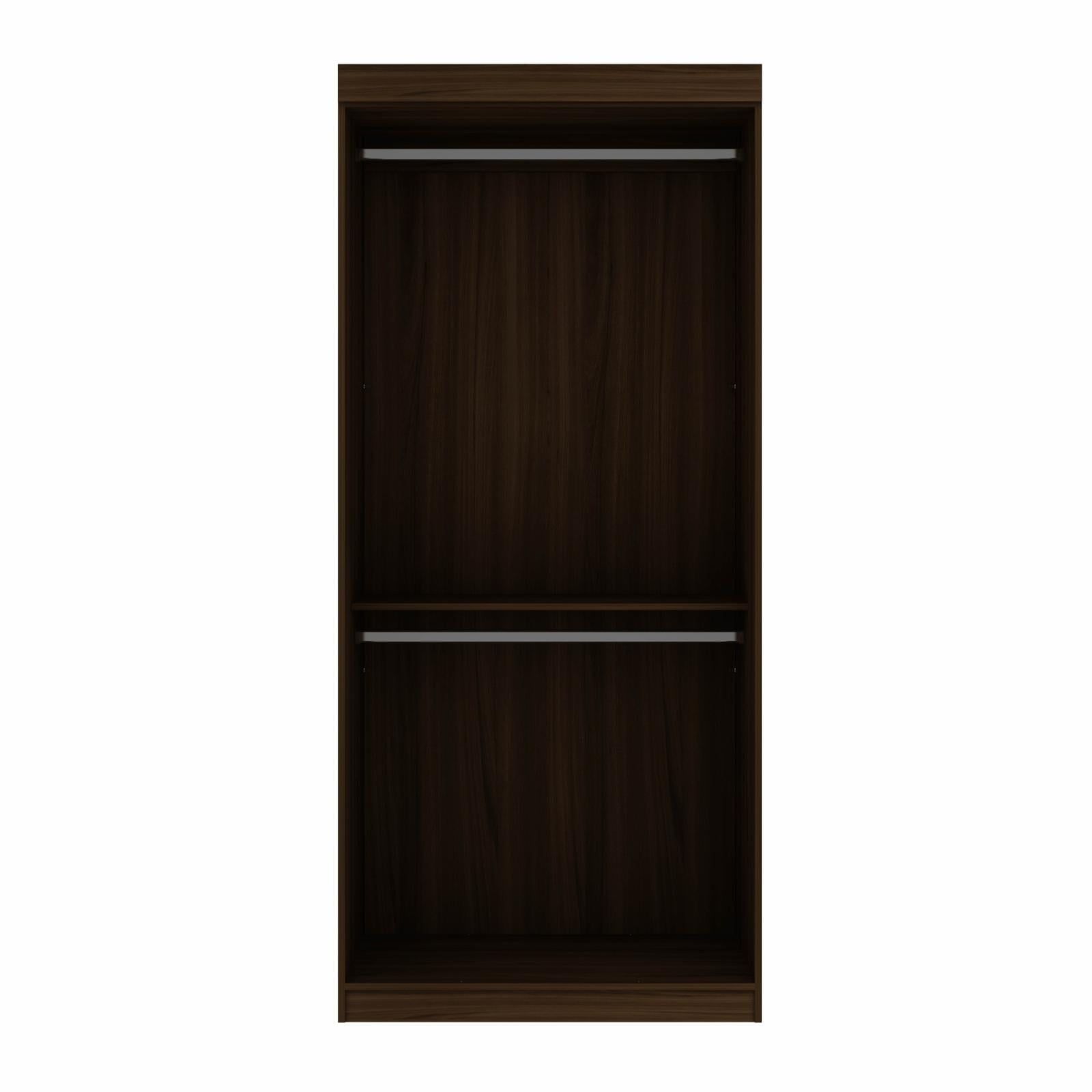 Mulberry Brown Double Hanging Wood Wardrobe Closet