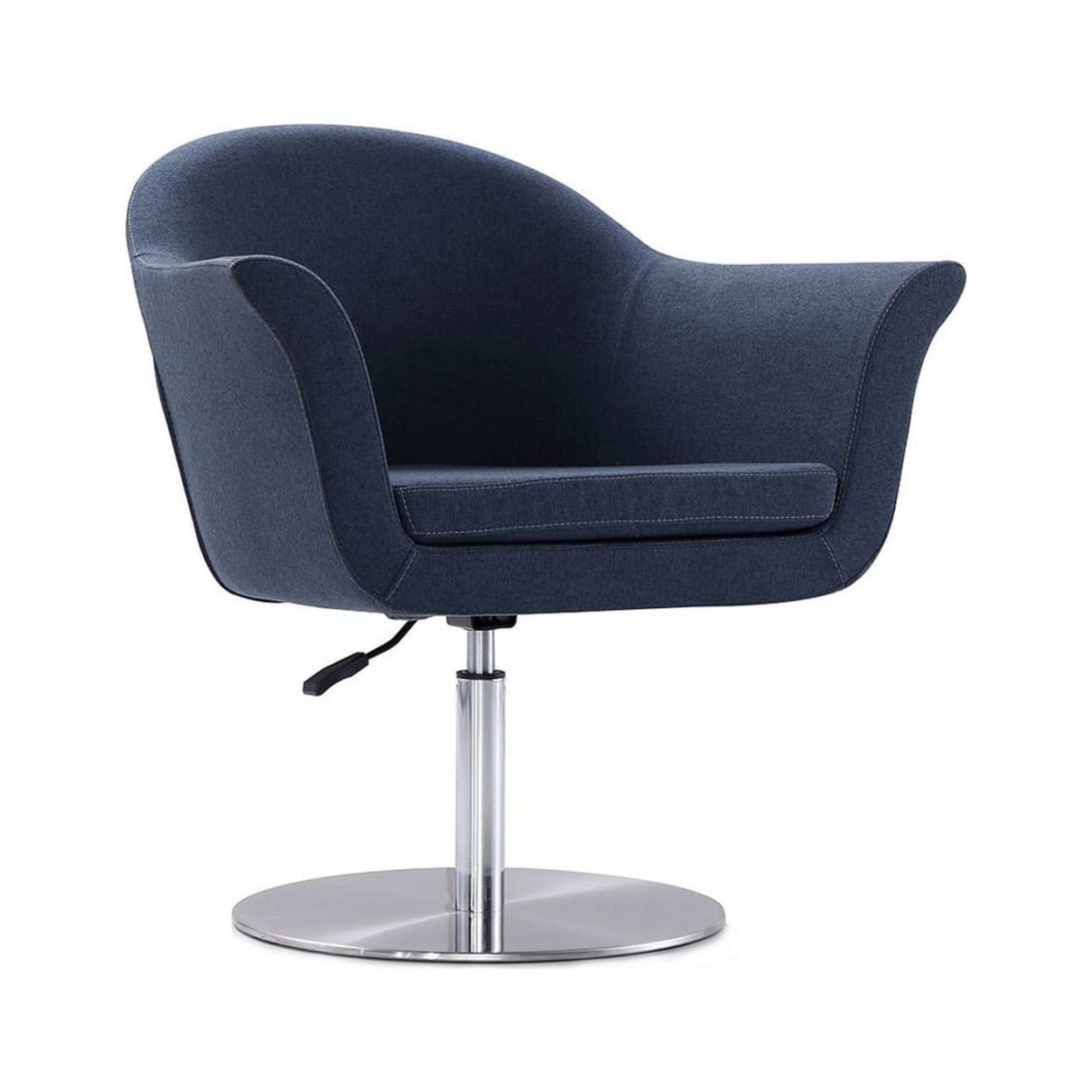Smokey Blue Metal Swivel Accent Chair with Adjustable Height