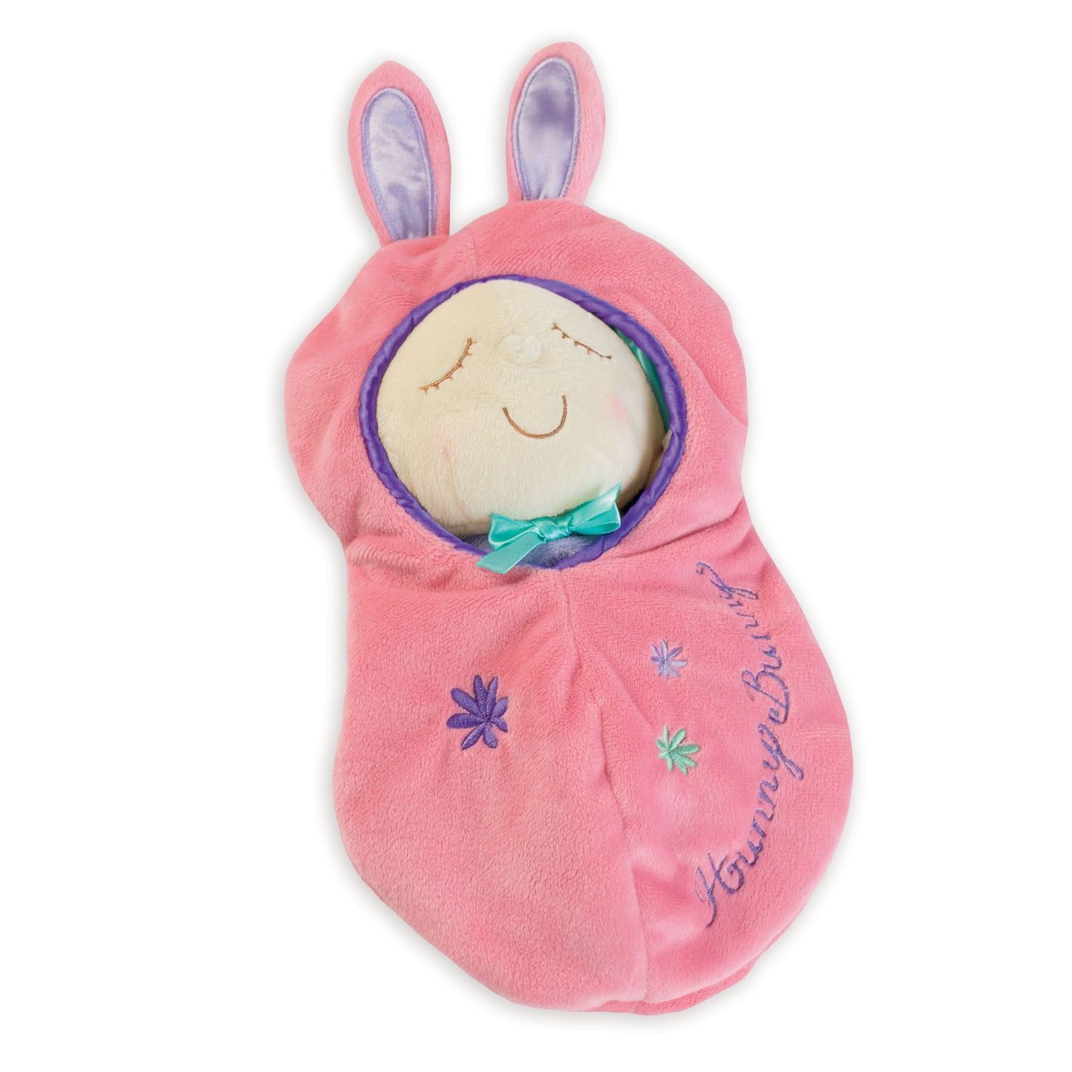 Pink Velvet Hunny Bunny Baby Doll with Cozy Sleep Sack