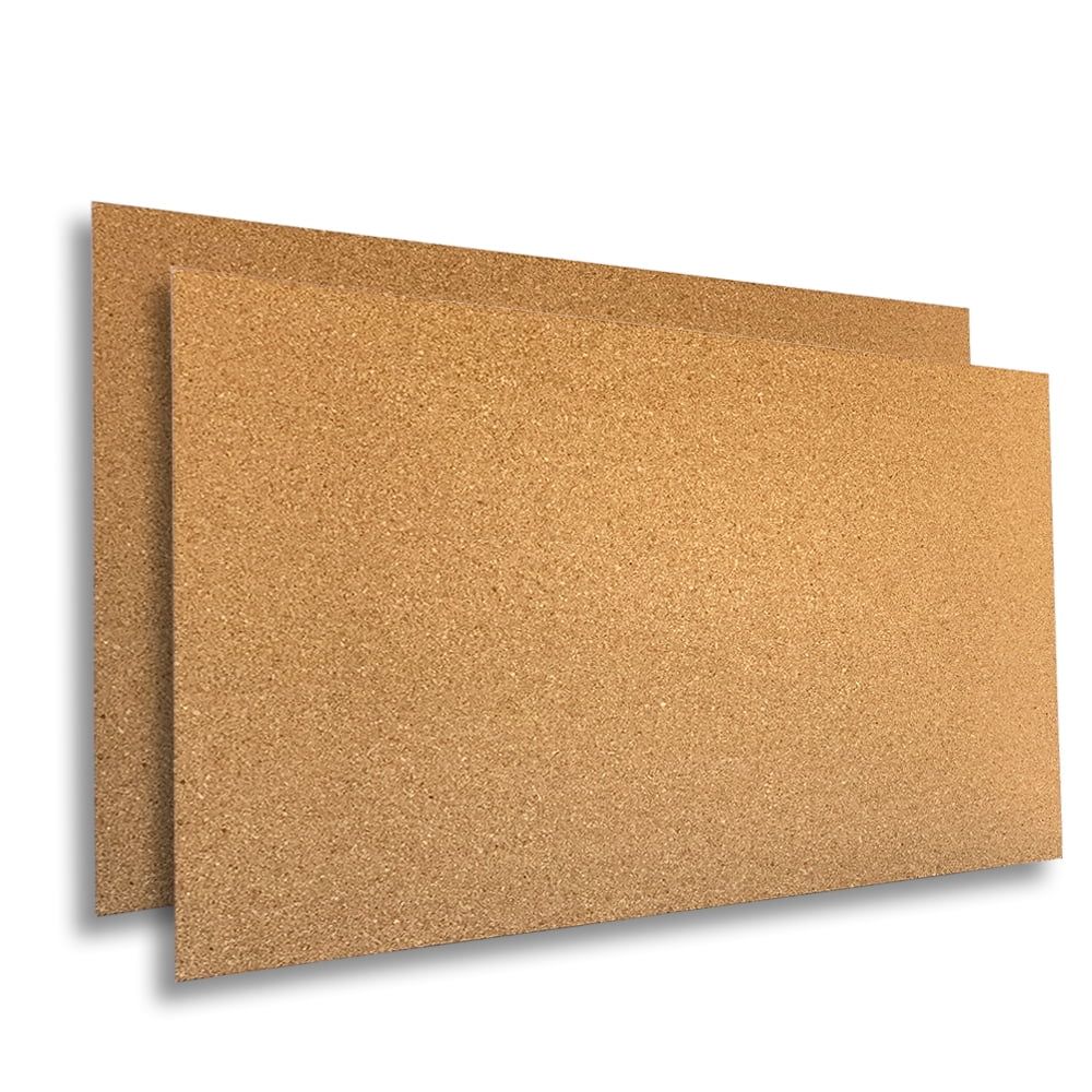 Natural Cork Wall Sheets with Adhesive Strips, 24" x 36", 2-Pack