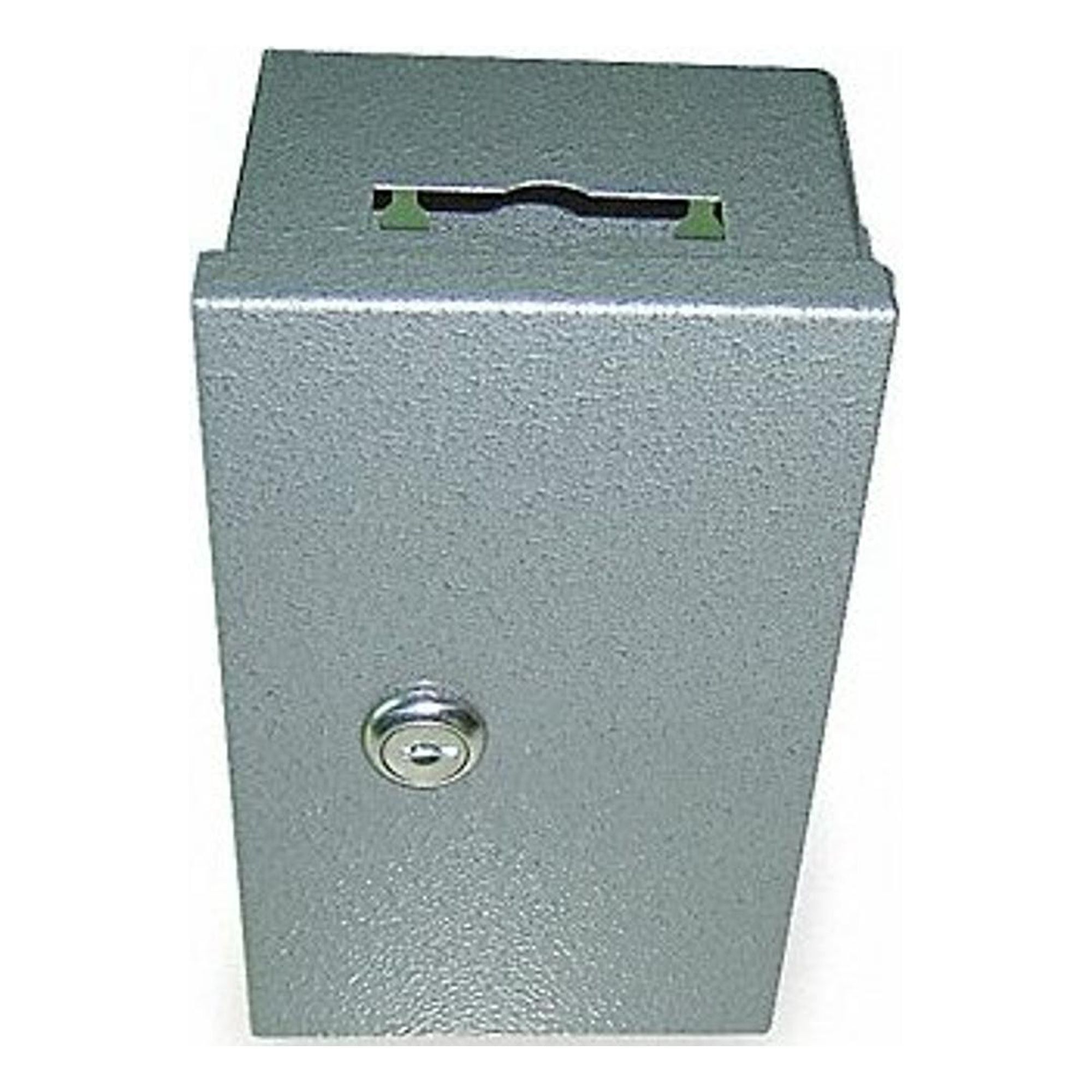 Gray Steel Wall Mount Key Drop Box with Single Key Lock