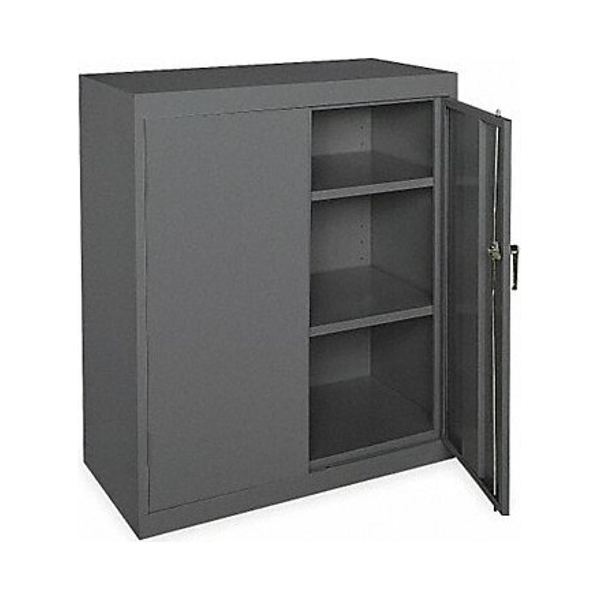 Gray Steel Lockable Office Cabinet with Adjustable Shelving