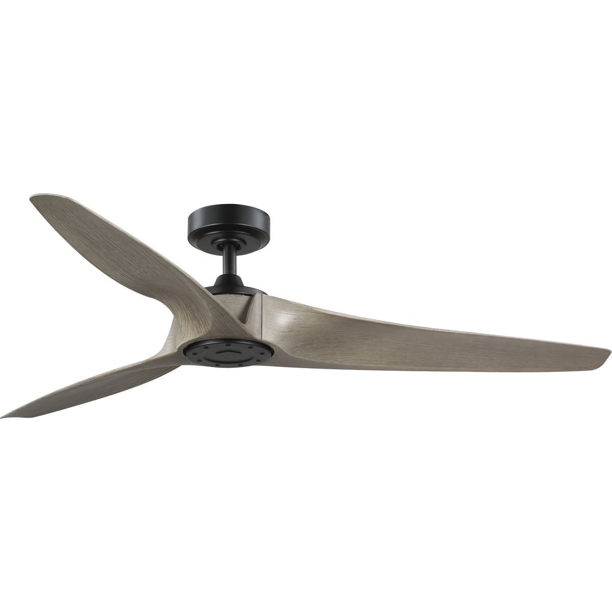 Manvel 60" Matte Black and Grey Weathered Wood Ceiling Fan with Remote