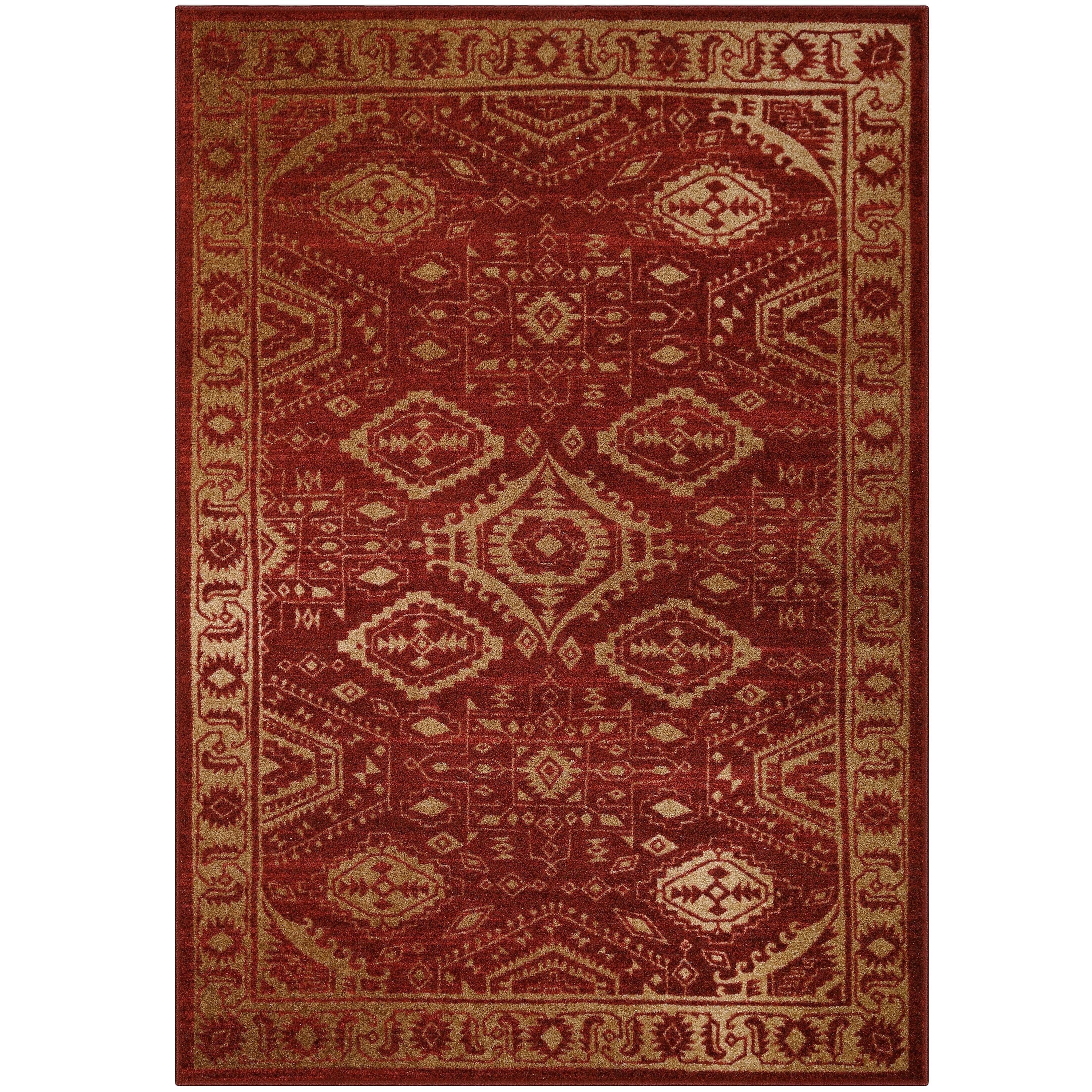 Georgina Red and Gold Tufted Reversible 5' x 7' Area Rug