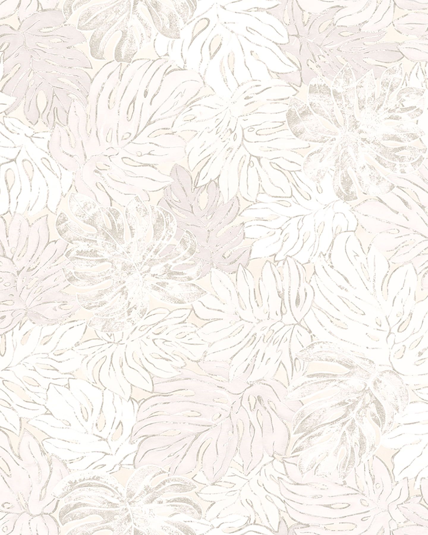 Cedar White and Beige Botanical Wallpaper