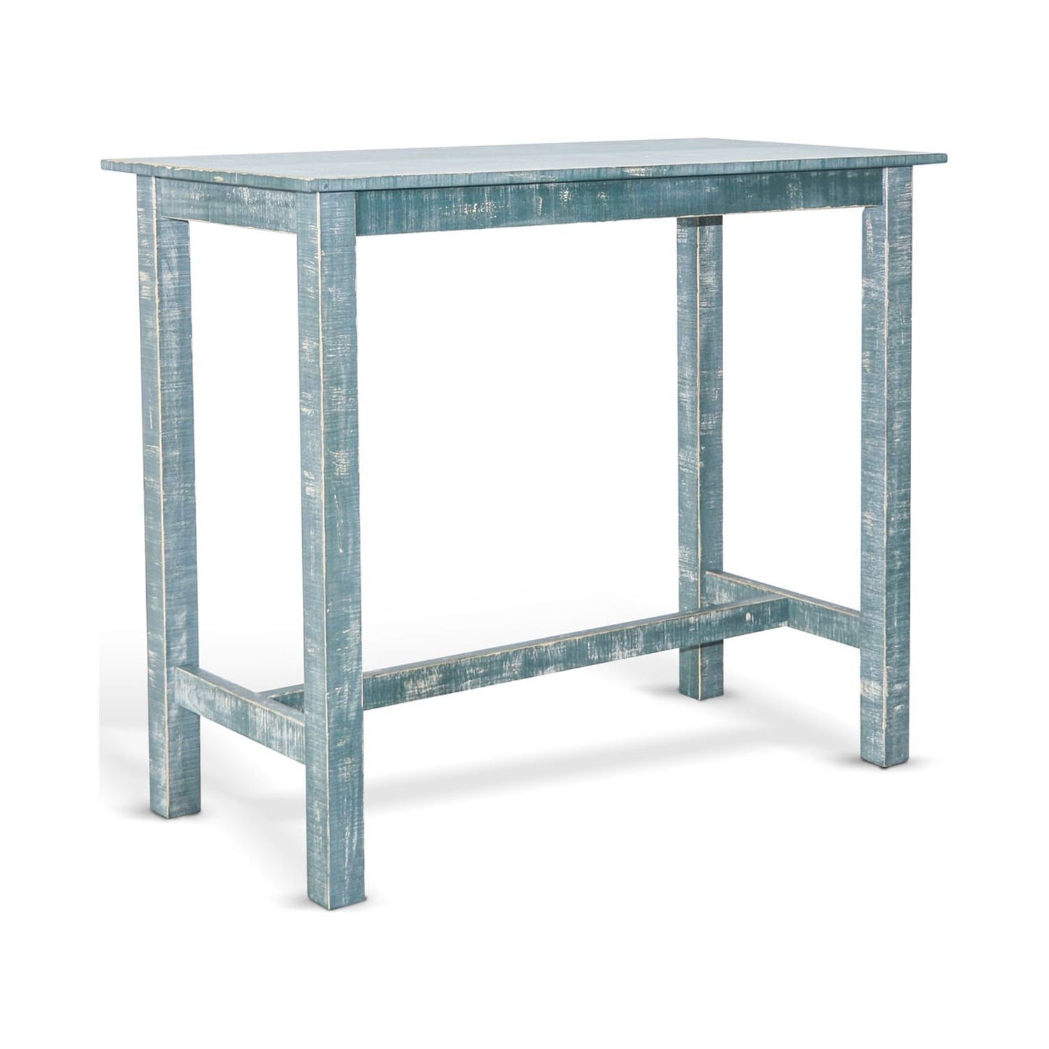 Sea Green Reclaimed Wood Bar Height Pub Table