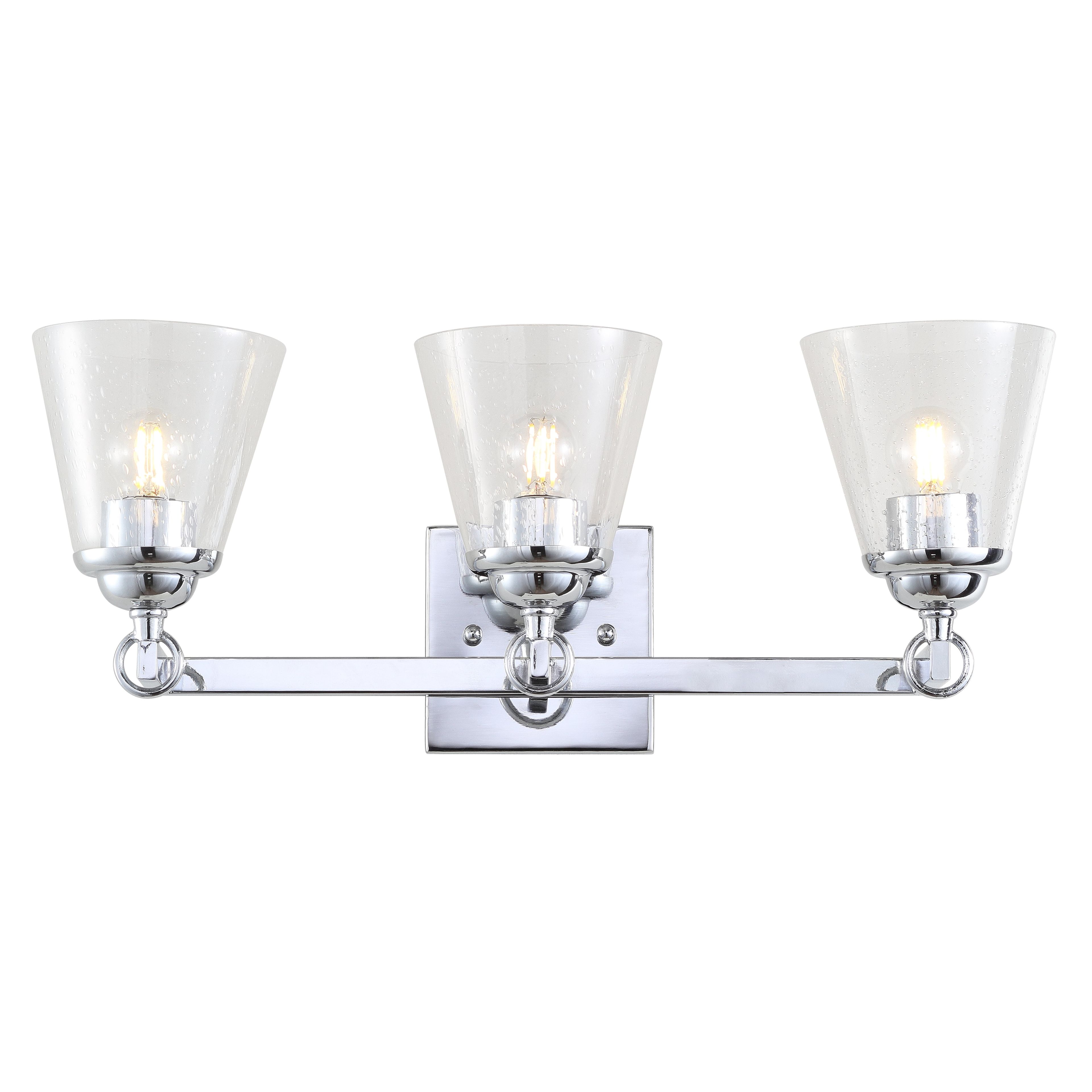 Marion 21" Polished Chrome 3-Light Vanity Sconce with Clear Glass