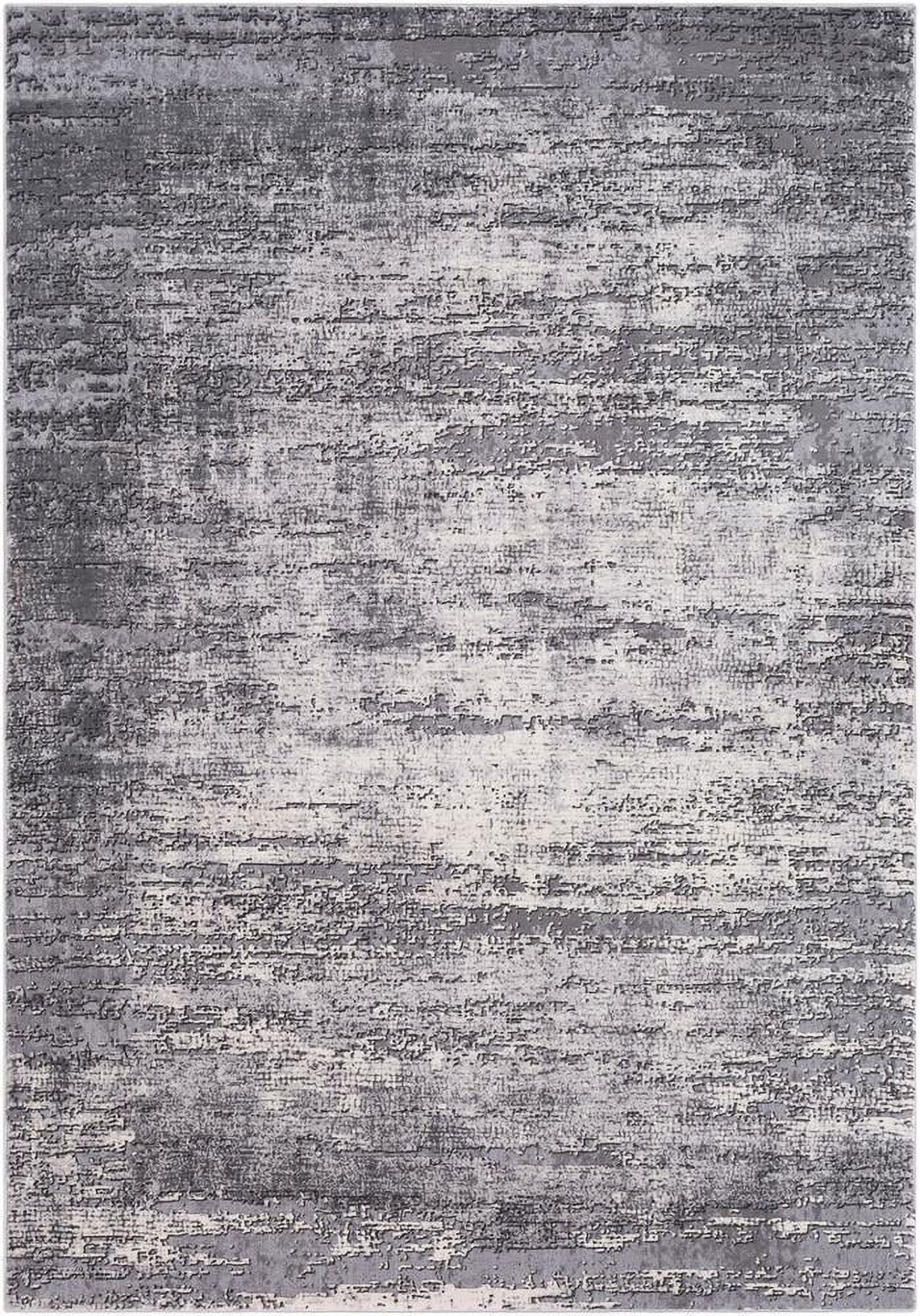 Gray Hand-knotted Round Wool Area Rug