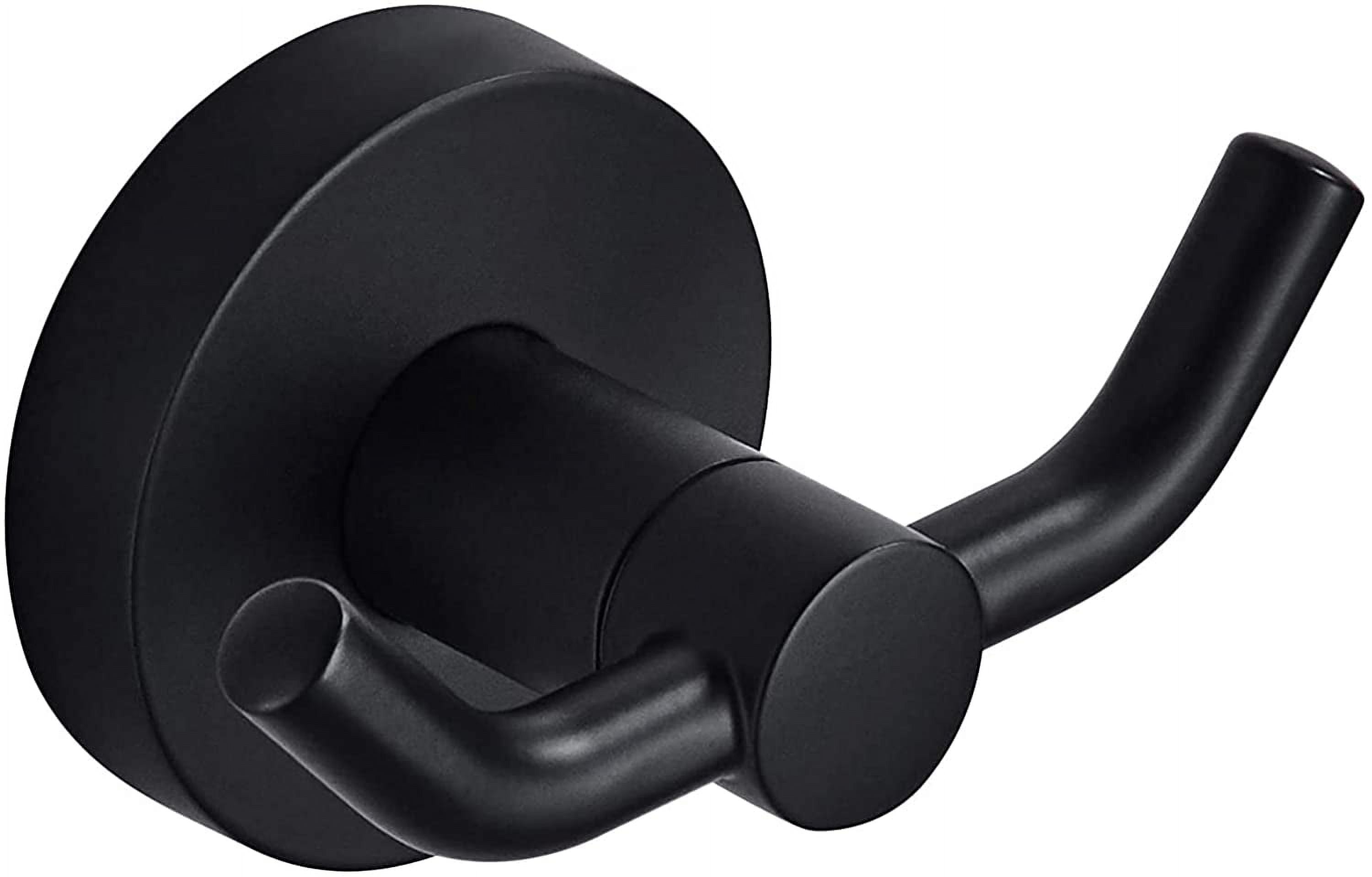 Matte Black Double Hook Wall-Mounted Bathroom Hanger