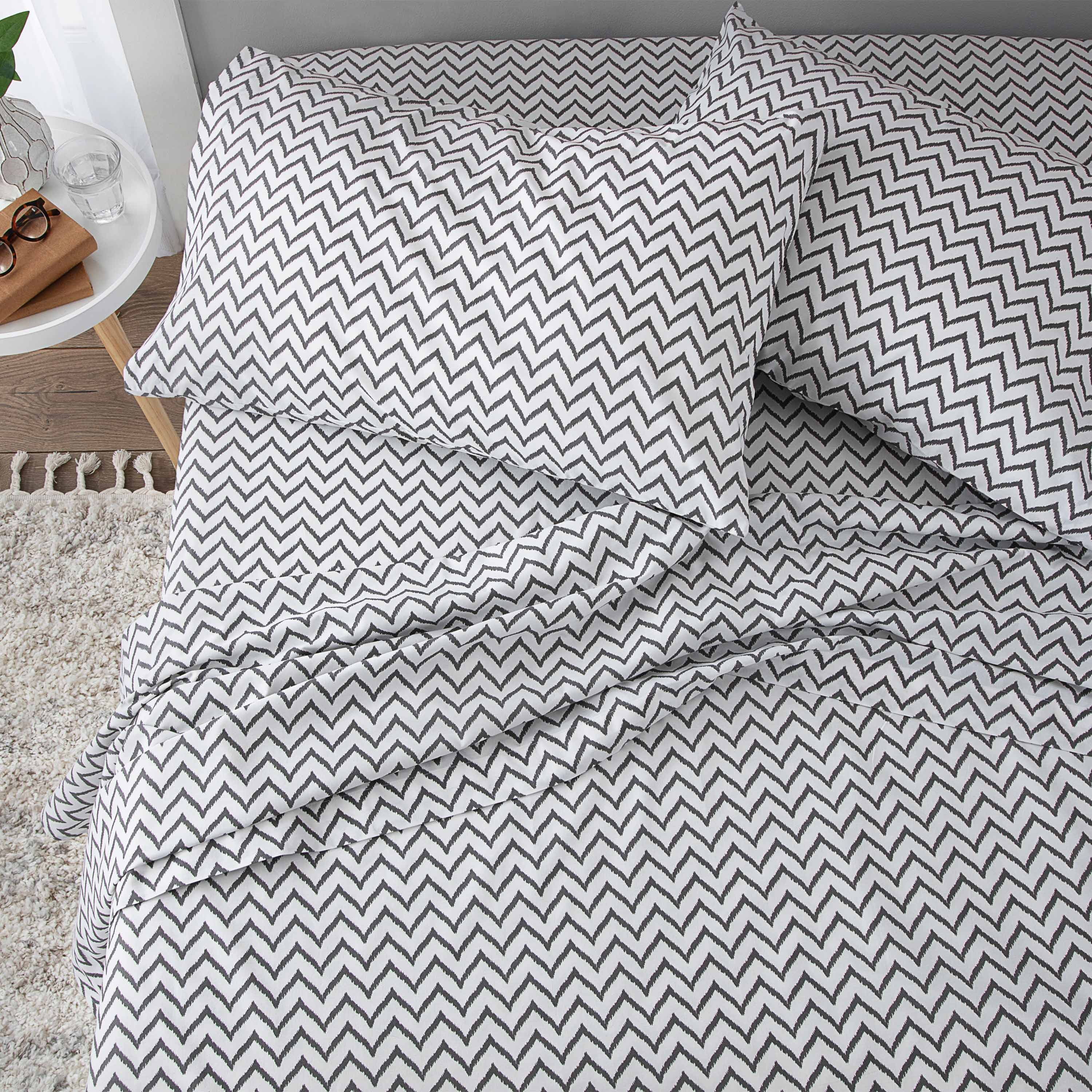 Queen Chevron Cotton Polyester Sheet Set for Kids