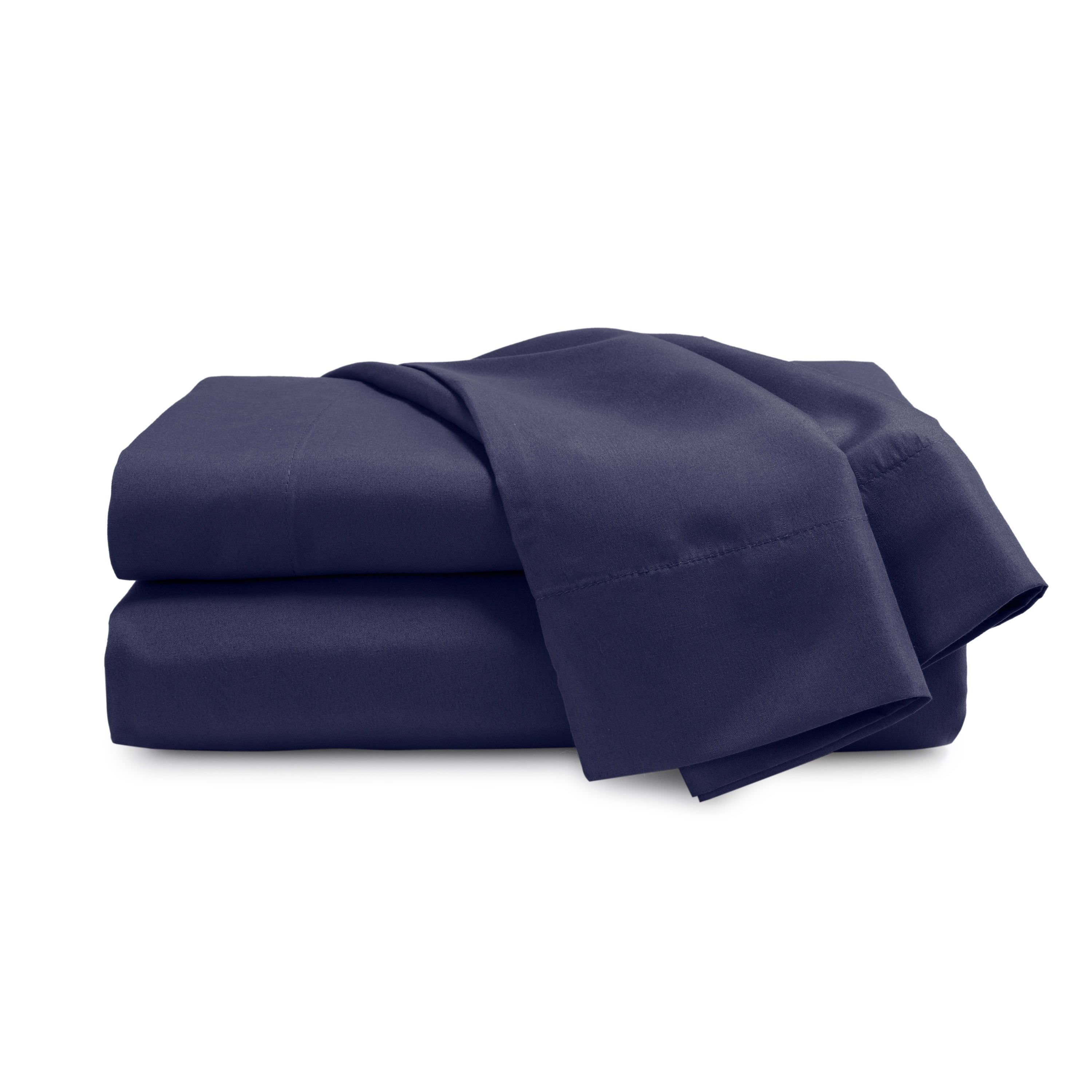 Navy Twin Brushed Microfiber Sheet Set