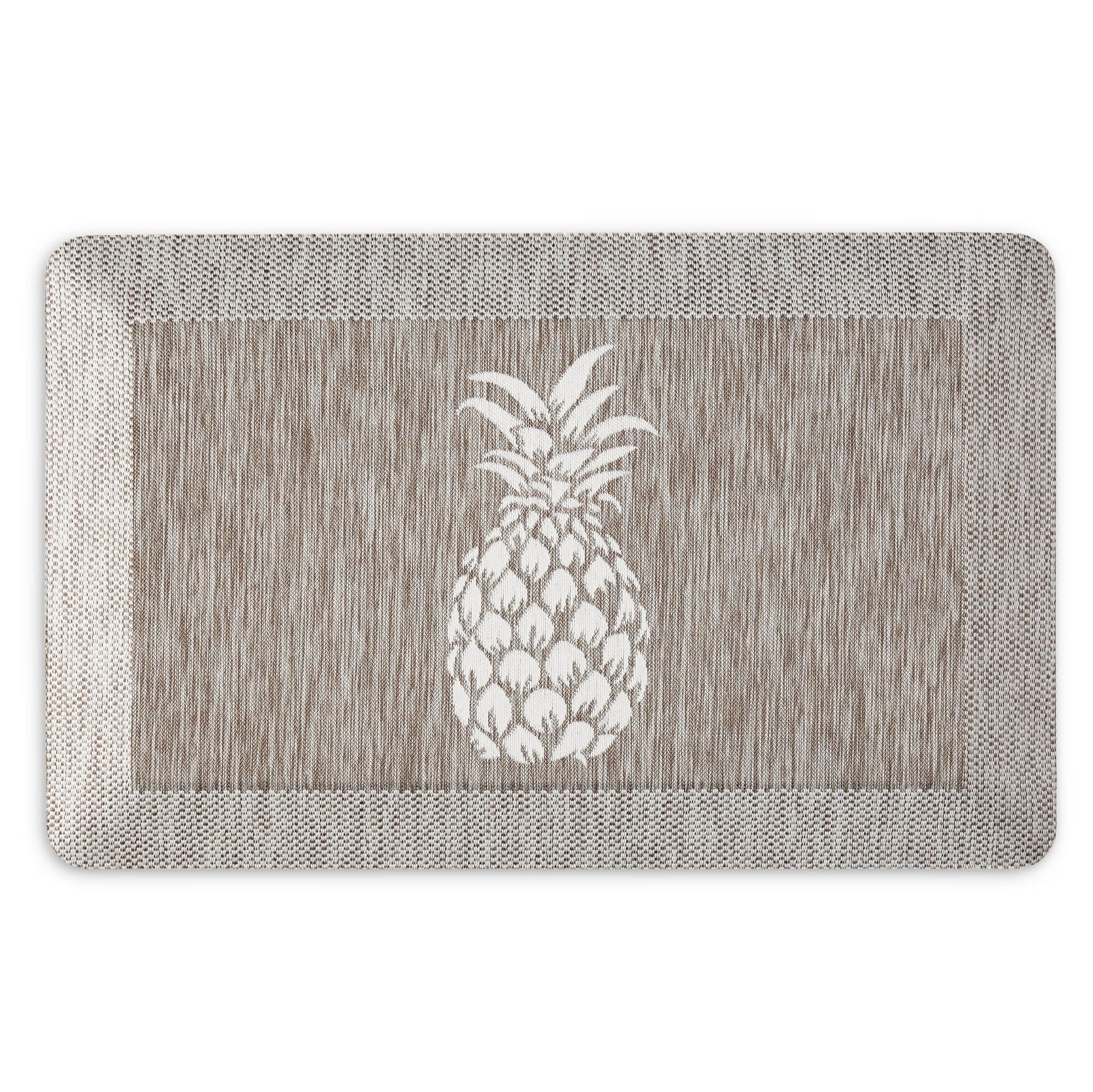 Coffee Polyester Pineapple Design Kitchen Mat 19.6" x 32"