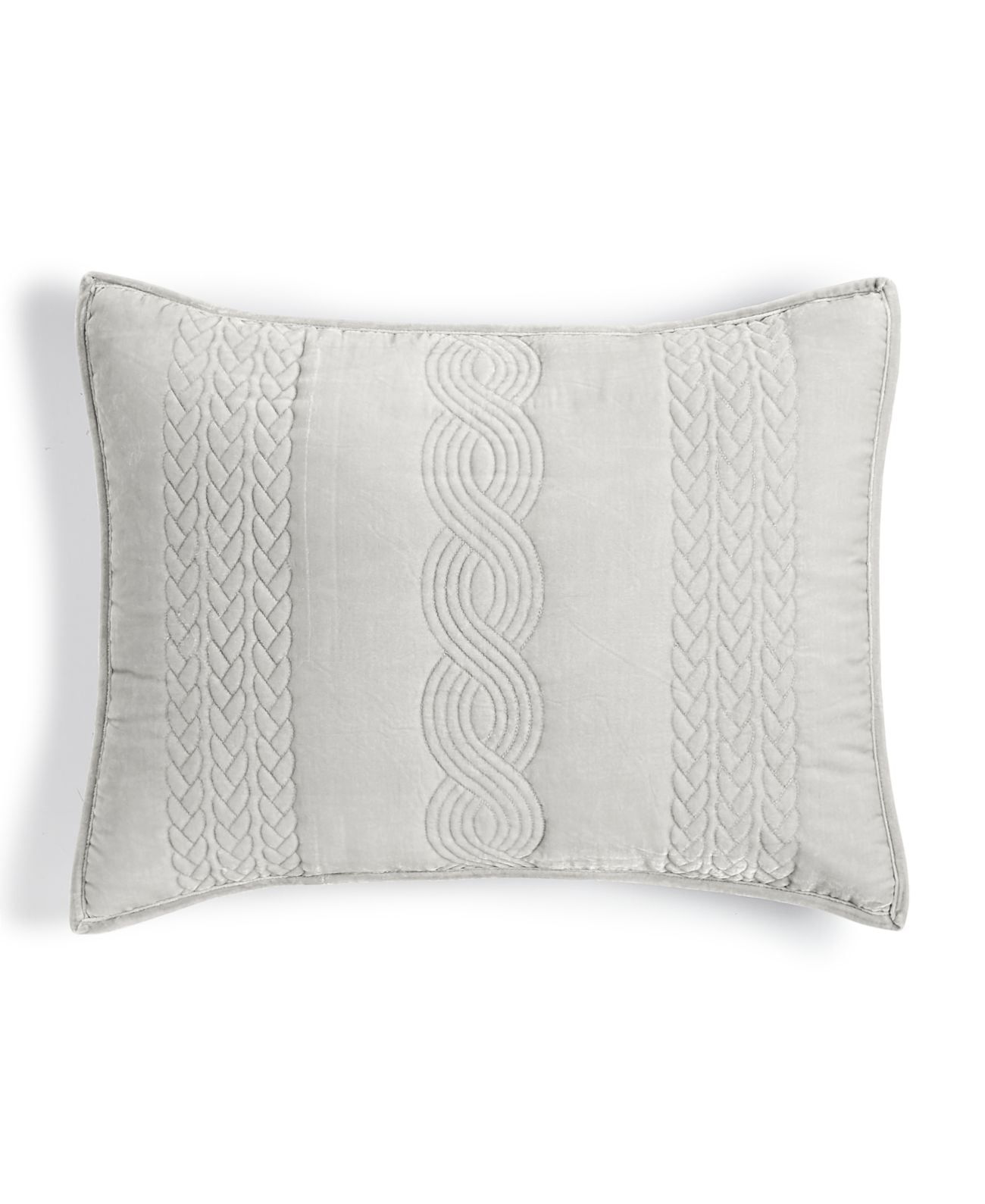 Ivory Cable Knit Velvet Standard Pillow Sham