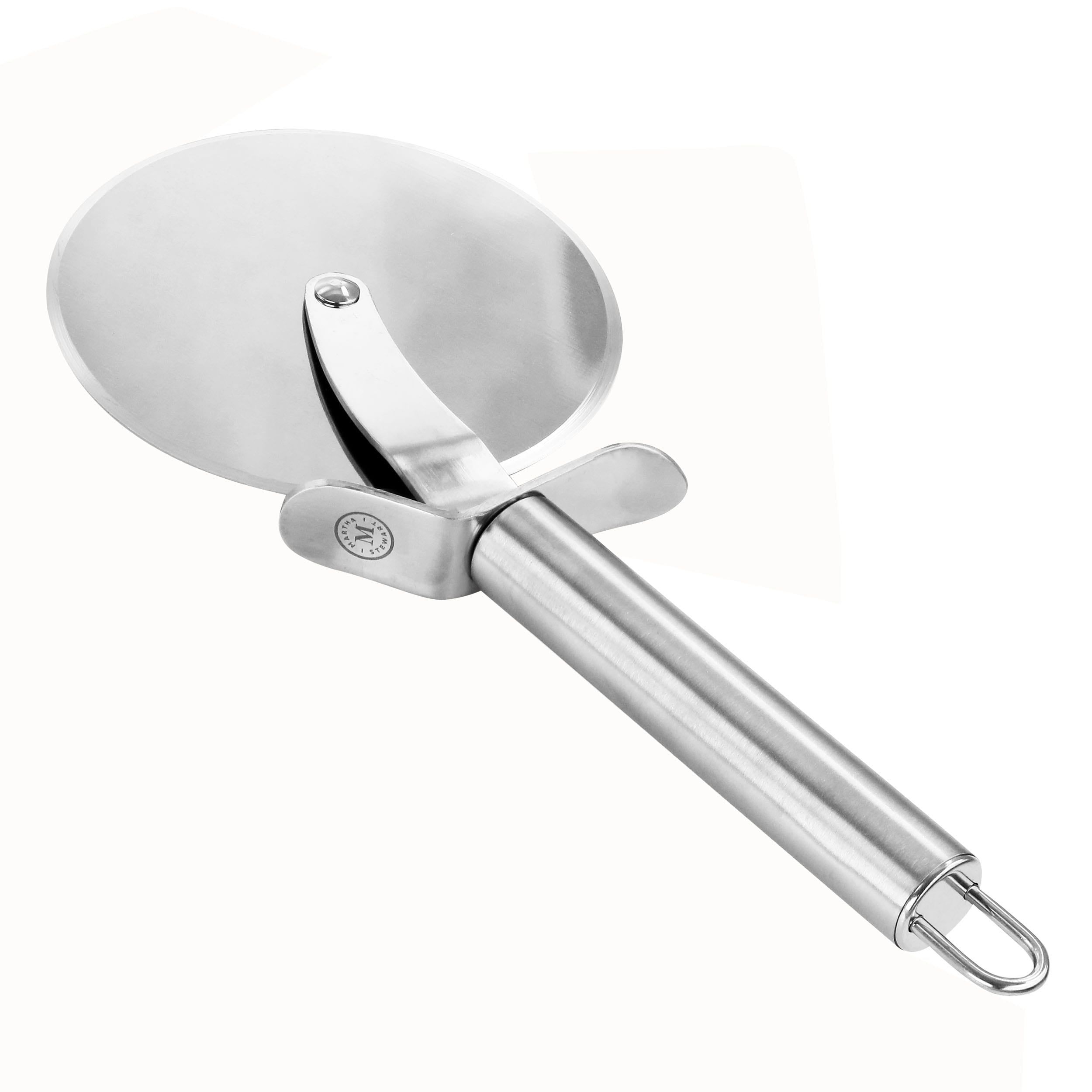 4" Silver Stainless Steel Pizza Cutter with Ergonomic Handle