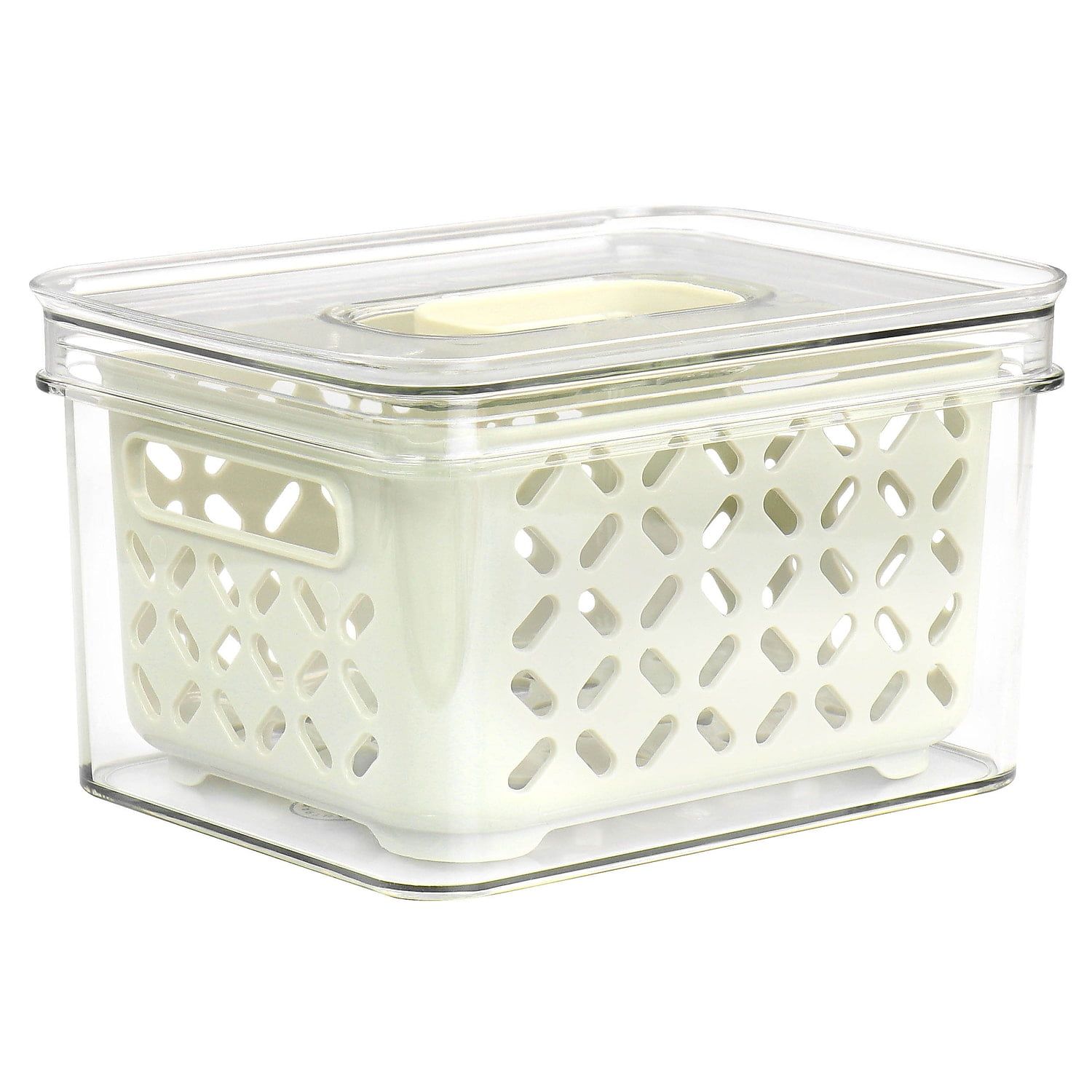 Clear BPA-Free Plastic Food Storage Container with Removable Basket