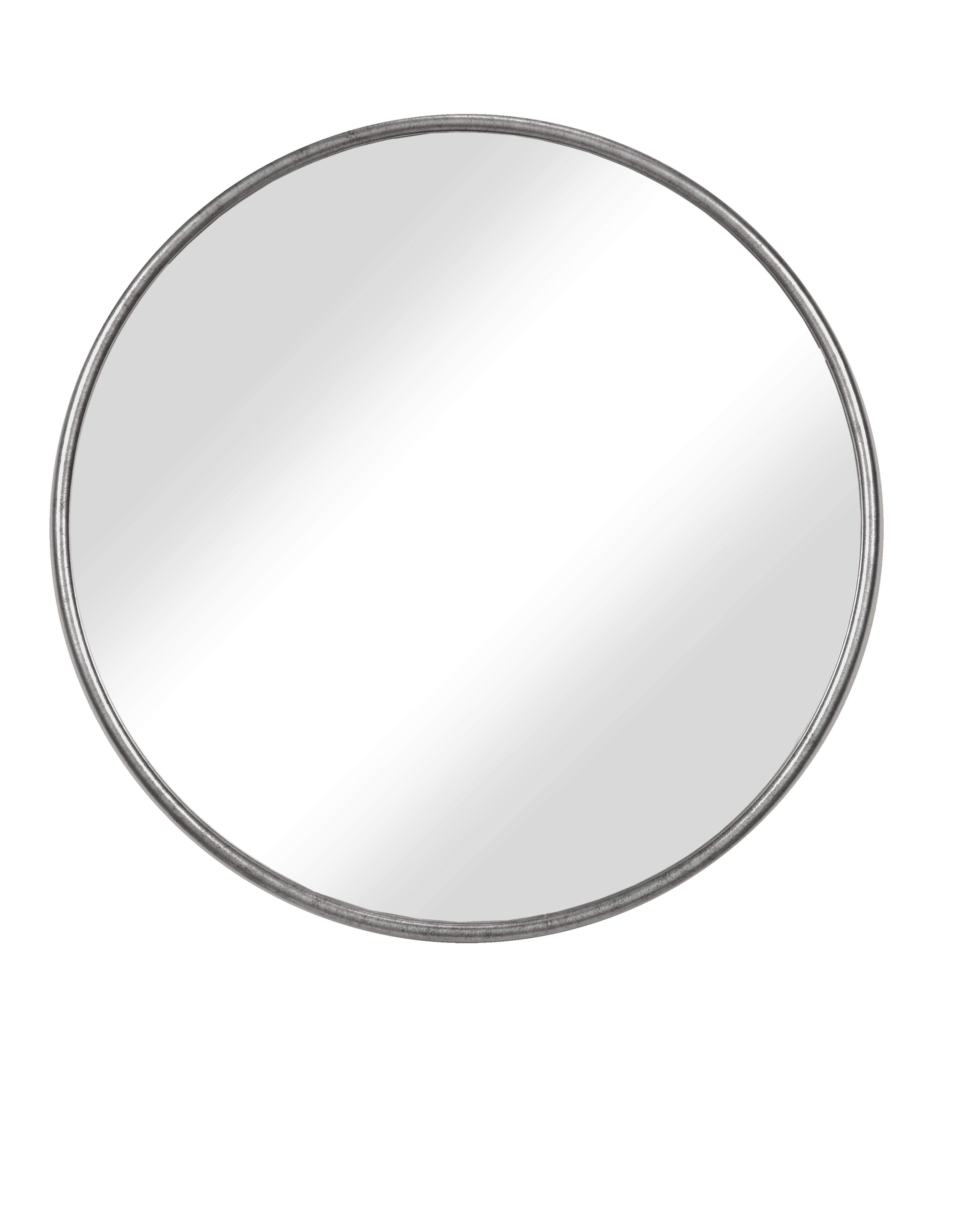 36" Round Bronze and Silver Wall Mirror