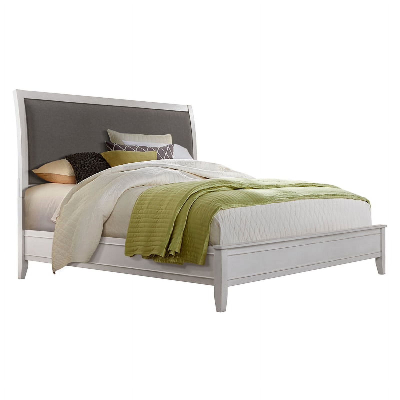 Del Mar Coastal Casual King Bed with Grey Linen Upholstery