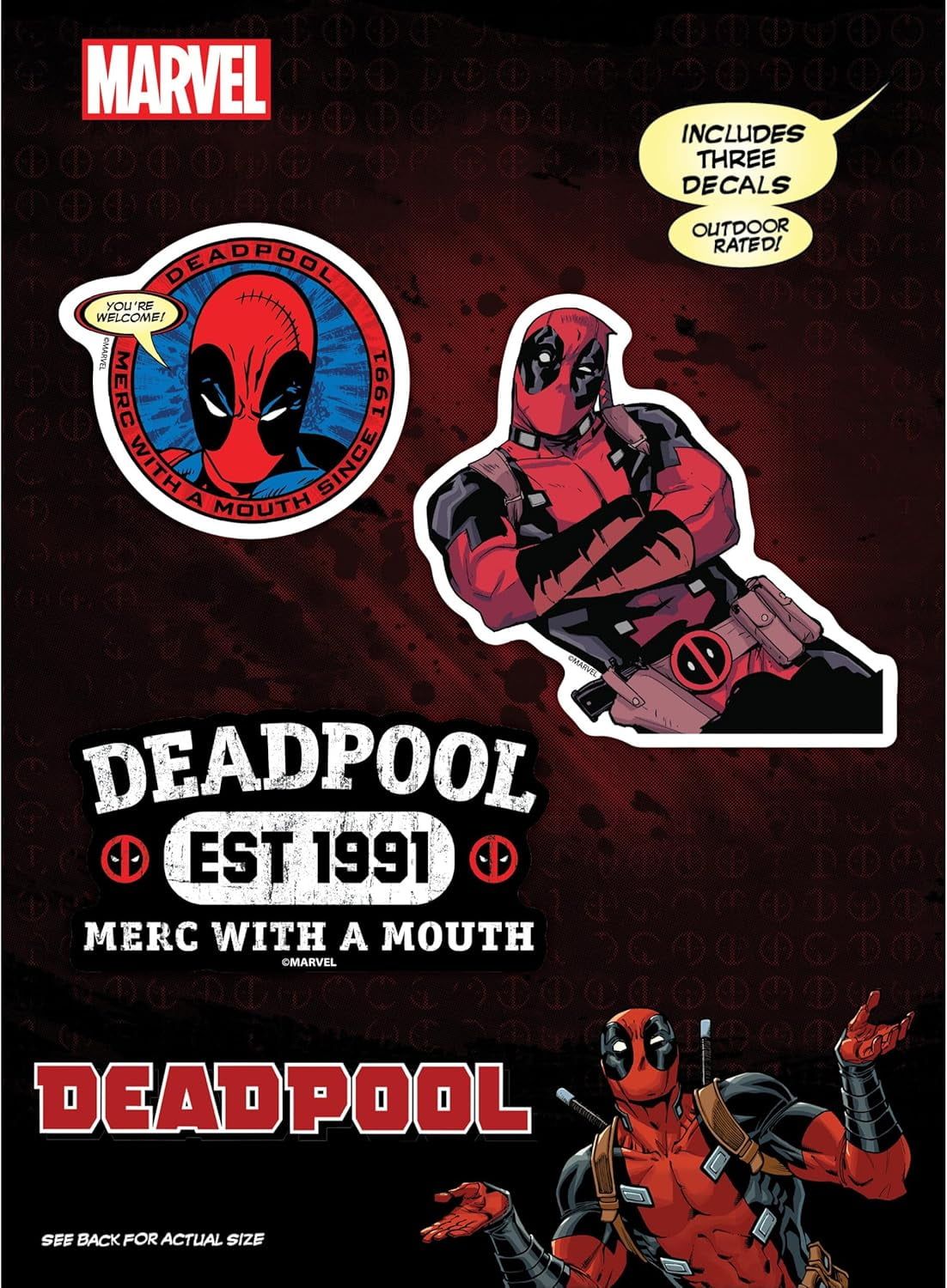 Marvel Deadpool Outdoor Vinyl Car Decal Set