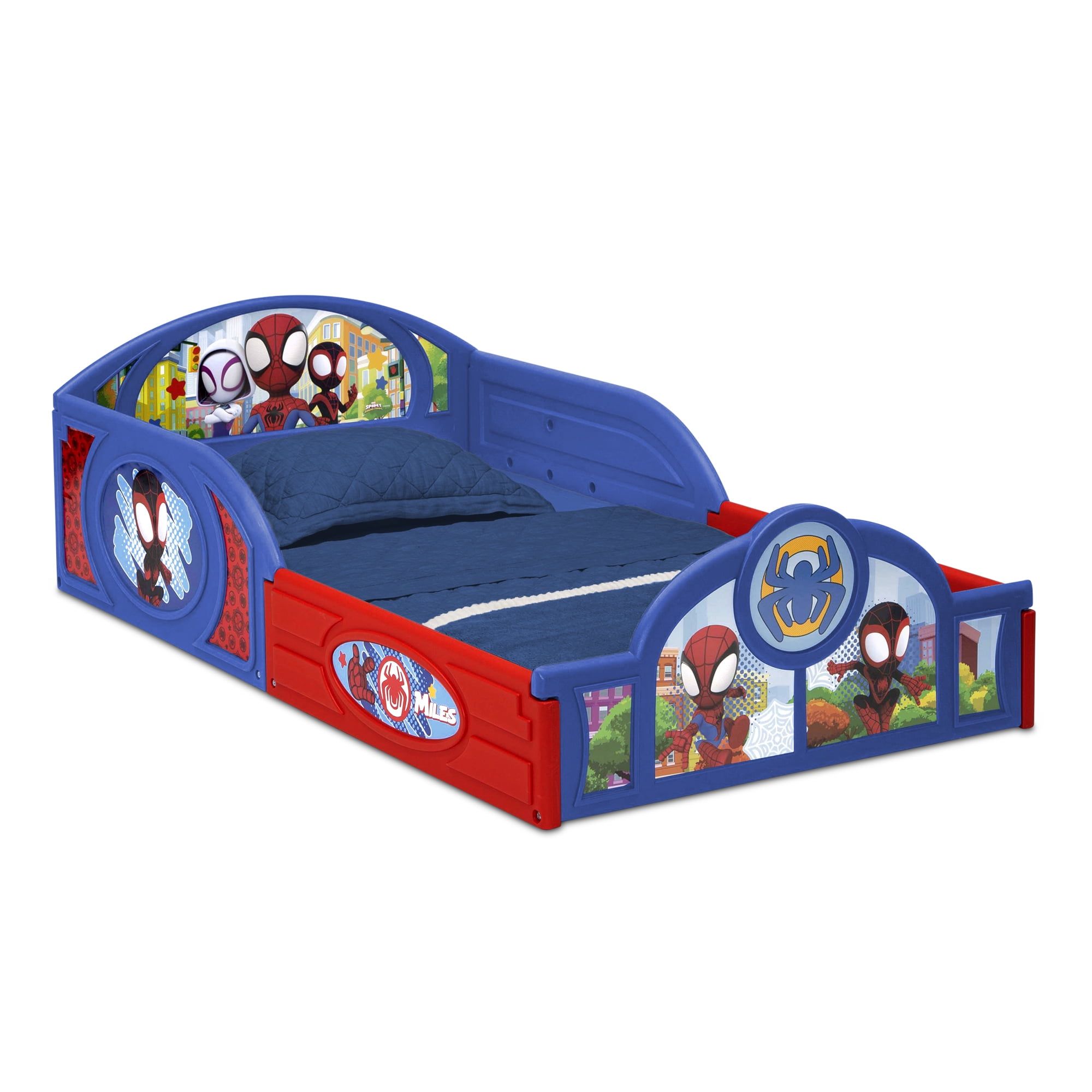 Marvel Spidey Blue and Red Toddler Bed with Guardrails