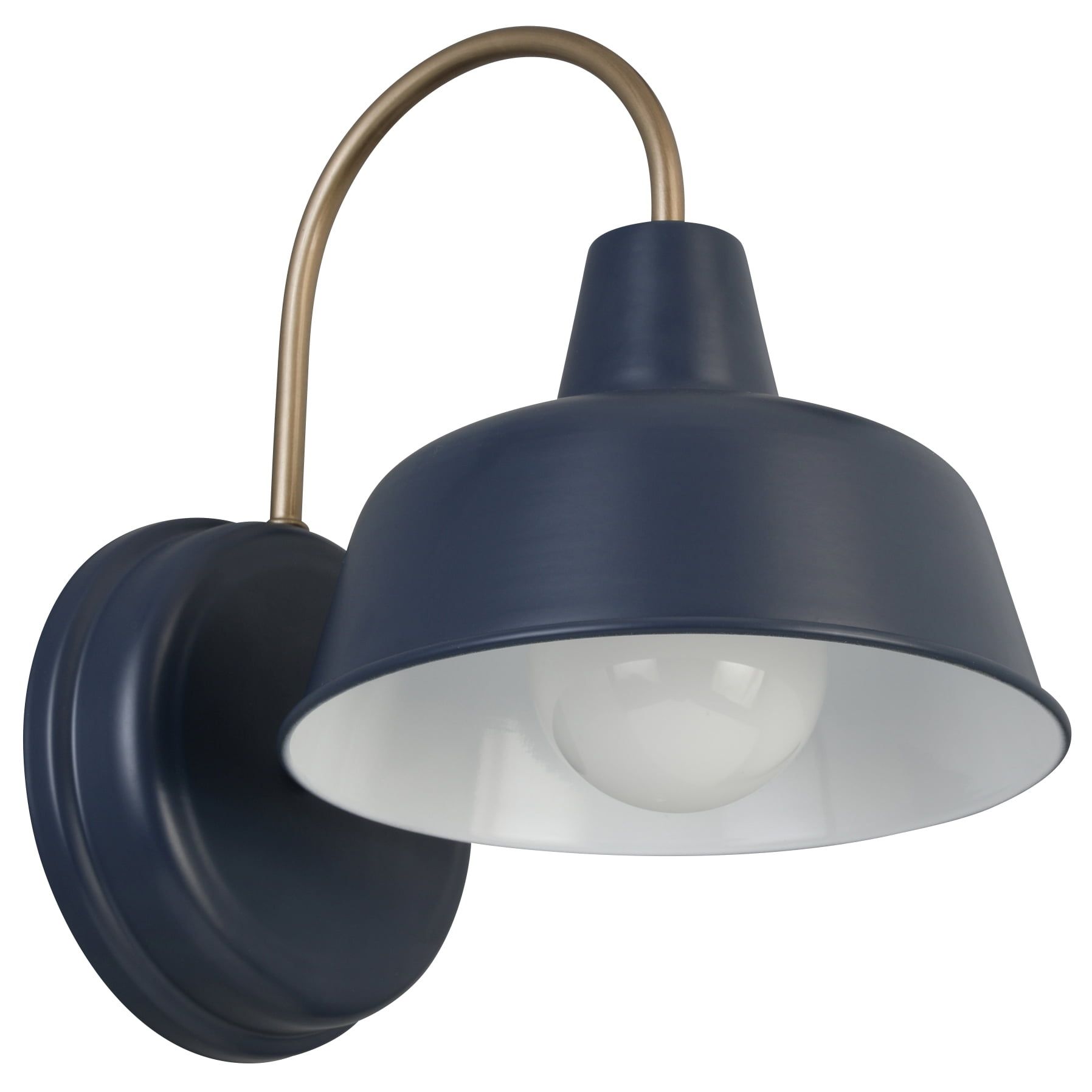 Arched Gold Steel Dimmable Sconce with Bell-Shaped Shade