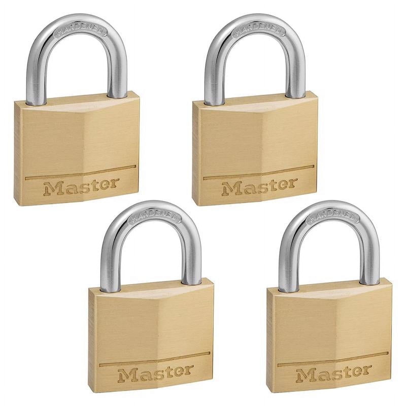 Master Lock 1-9/16" Brass Padlocks 4-Pack Keyed Alike