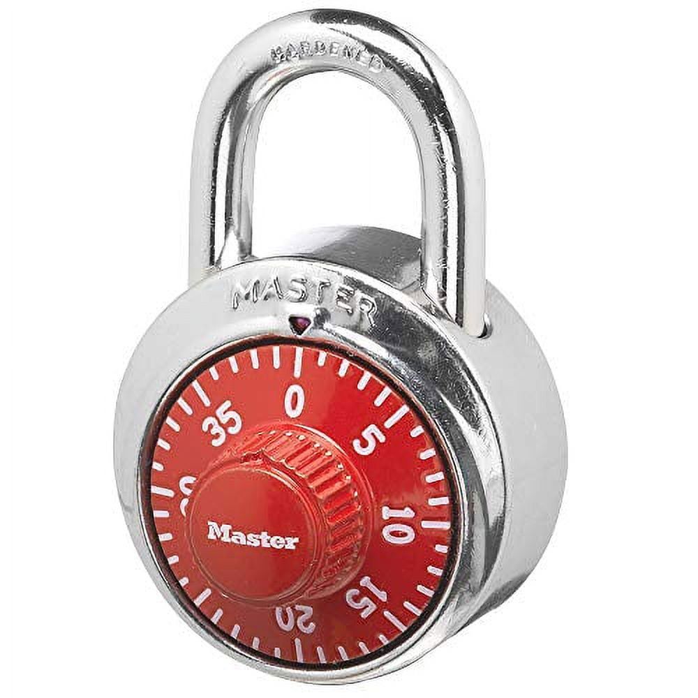 Master Lock Red Stainless Steel 3-Dial Combination Padlock