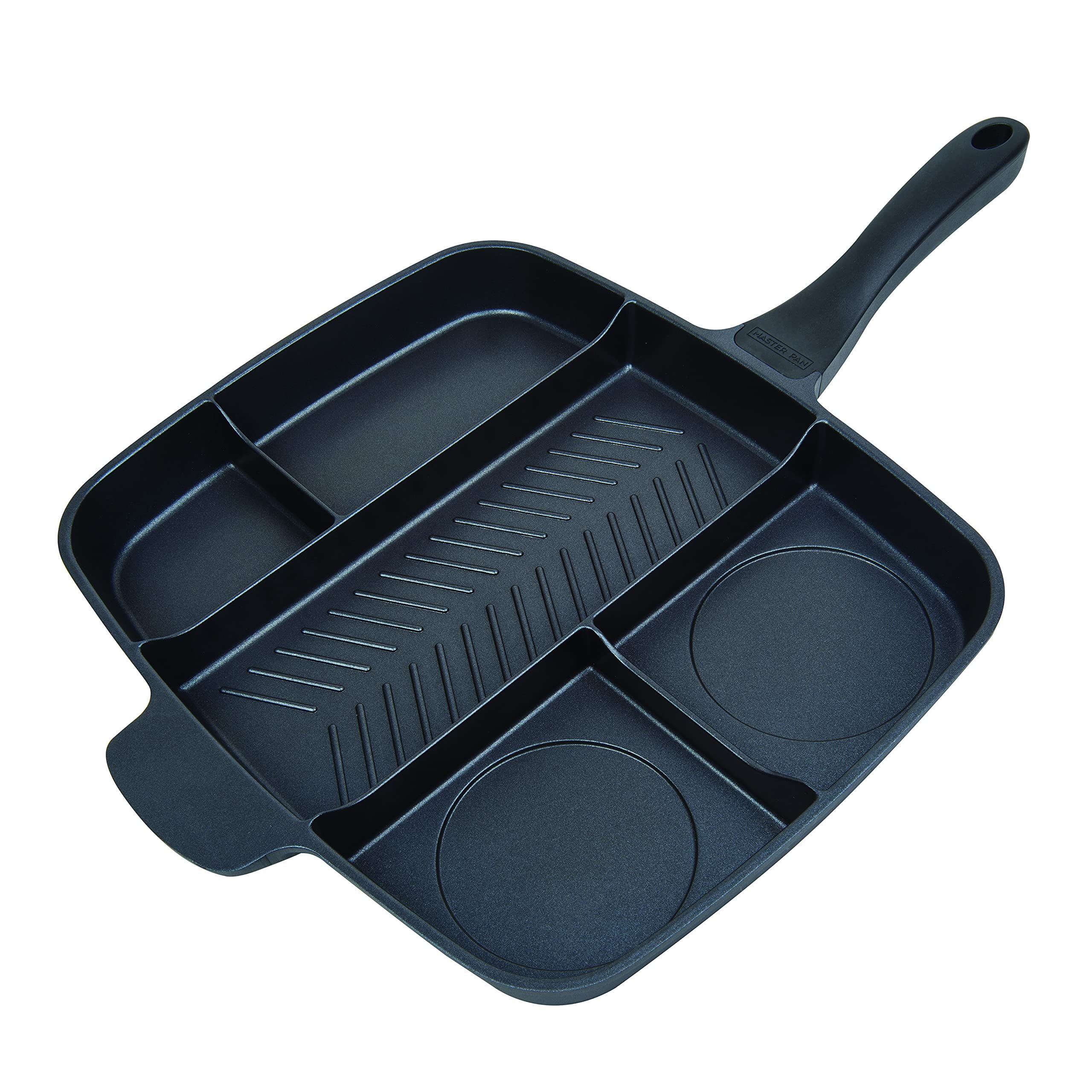 15" Black Non-Stick Aluminum Divided Grill and Fry Skillet