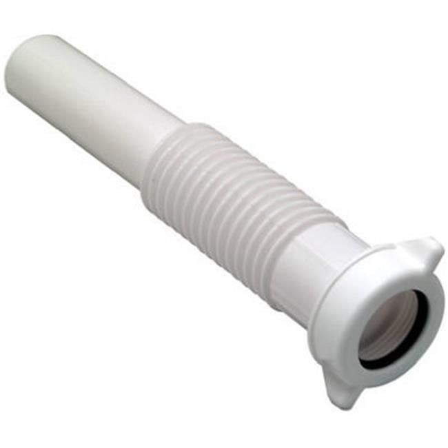 White Plastic Flexible Lavatory Extension Tube 9-inch