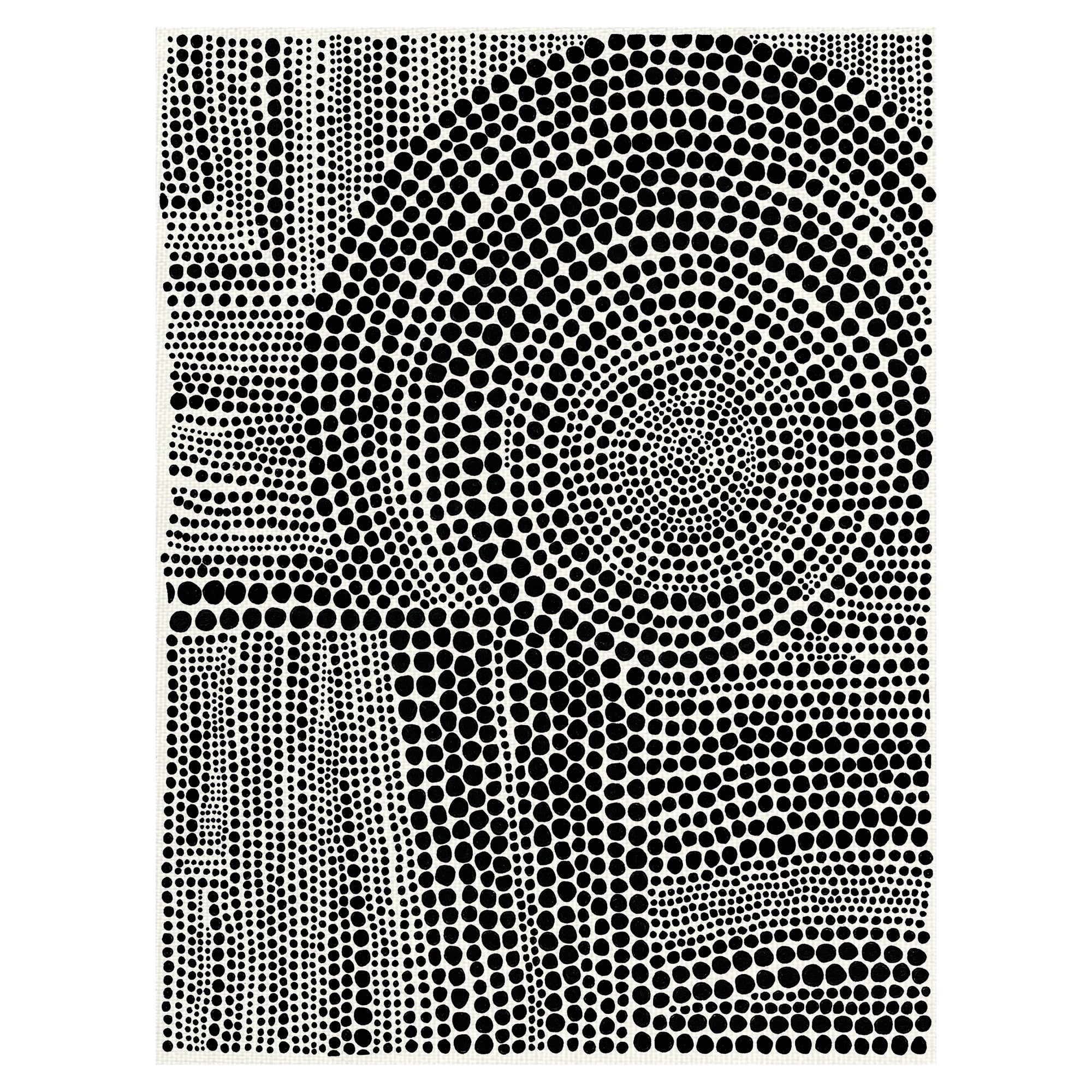 Black and White Abstract Dots Canvas Art for Kids 30" x 40"