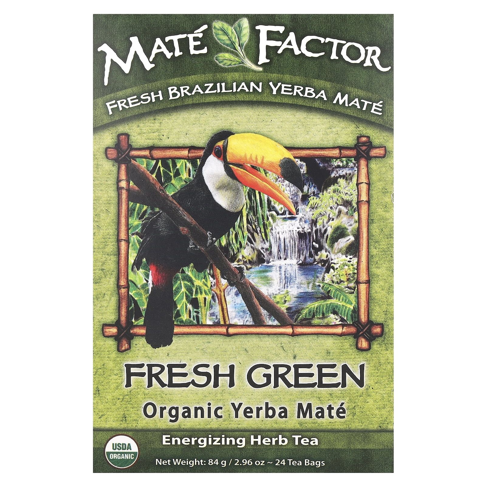 Fresh Green Organic Yerba Mate Energizing Herb Tea Bags