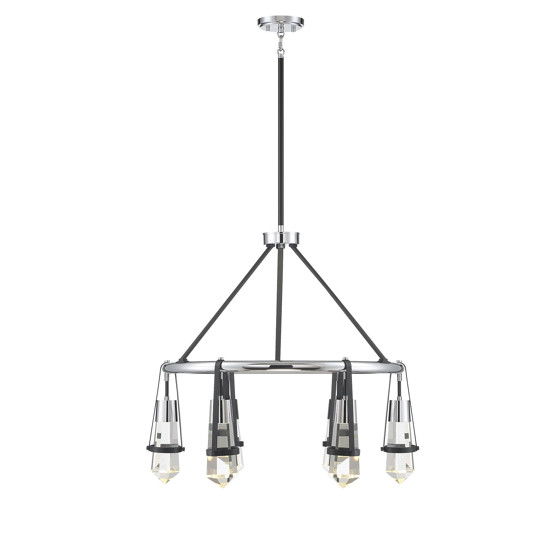 Denali Matte Black and Crystal 6-Light LED Chandelier