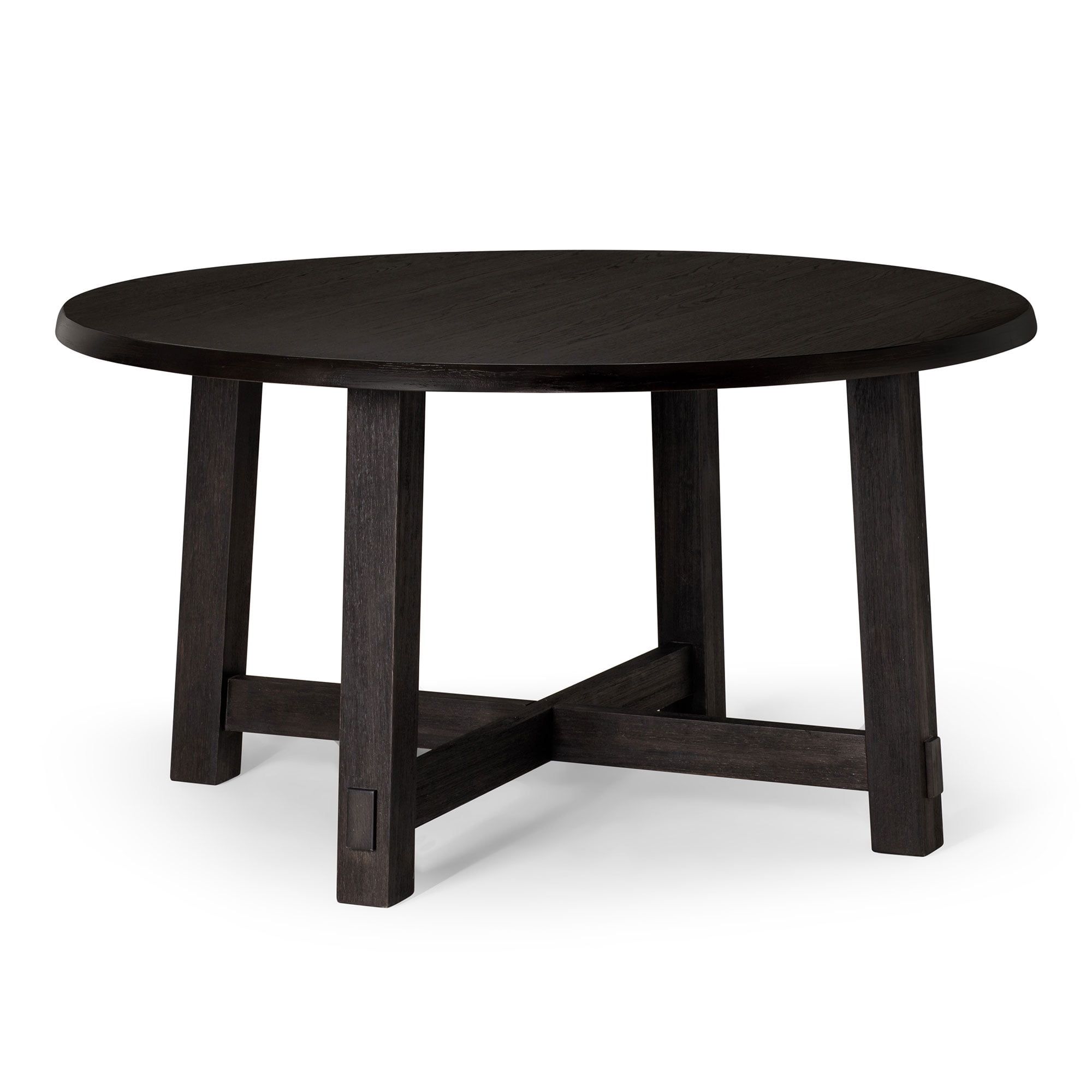 Sasha Round Weathered Black Reclaimed Wood Dining Table