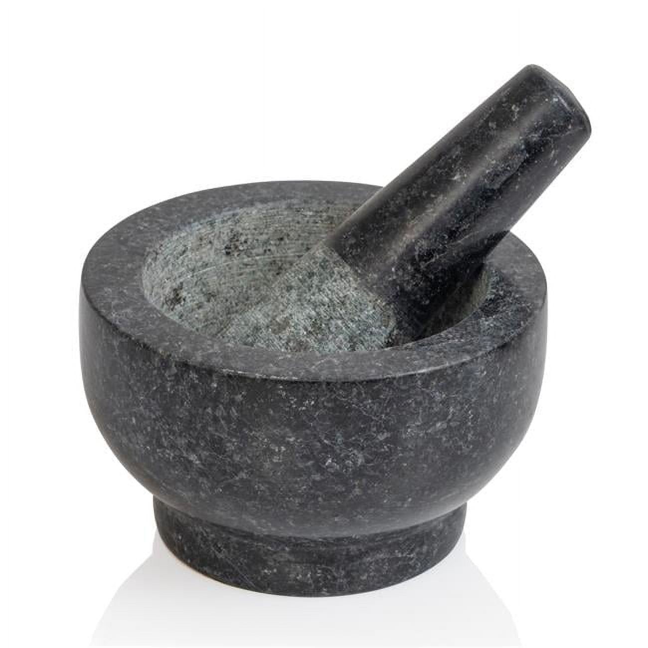 Maxam 5-Inch Black Granite Mortar and Pestle Set