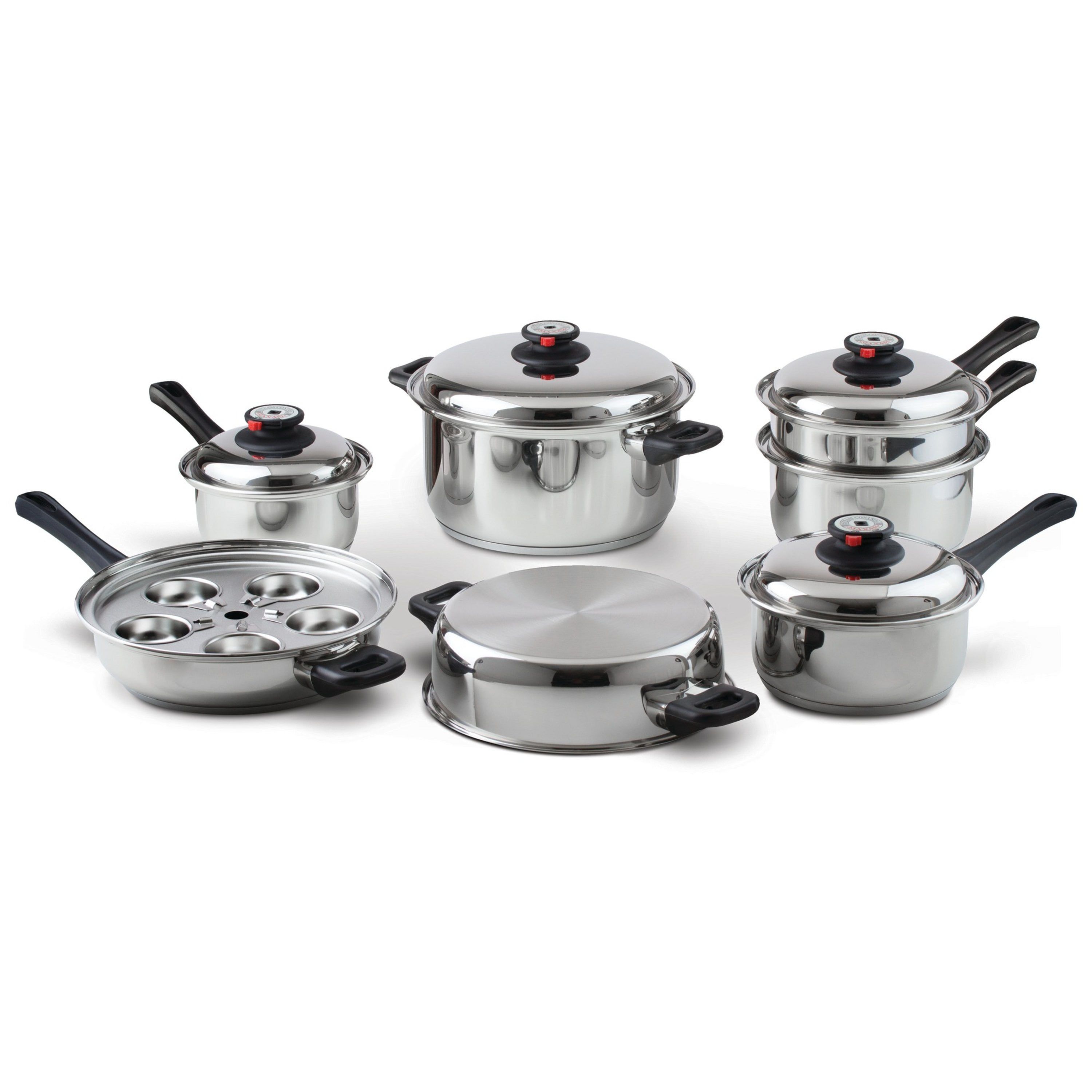 Maxam 17-Piece Stainless Steel Waterless Cookware Set