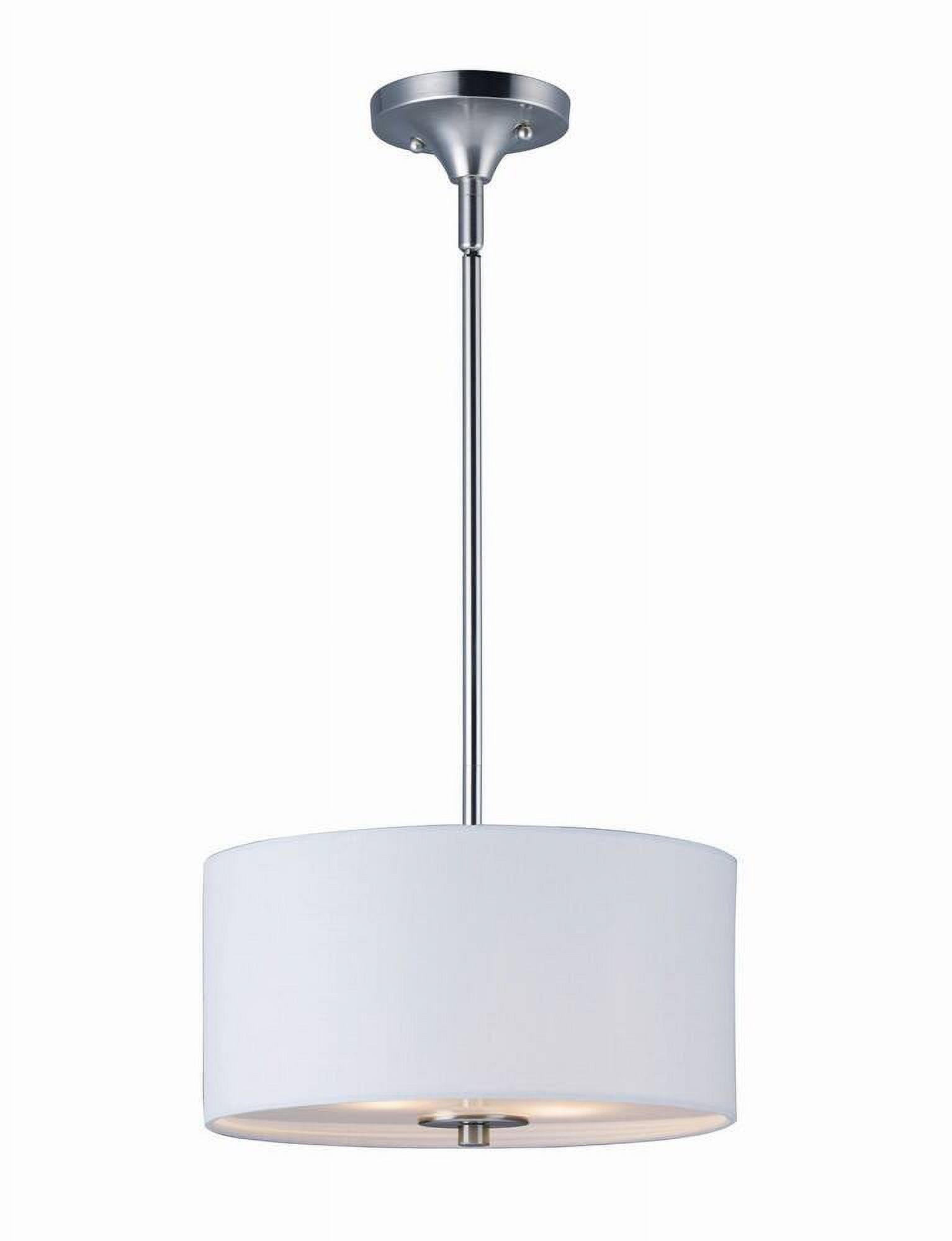 Elegant Satin Nickel 2-Light Drum Pendant for Indoor/Outdoor Use